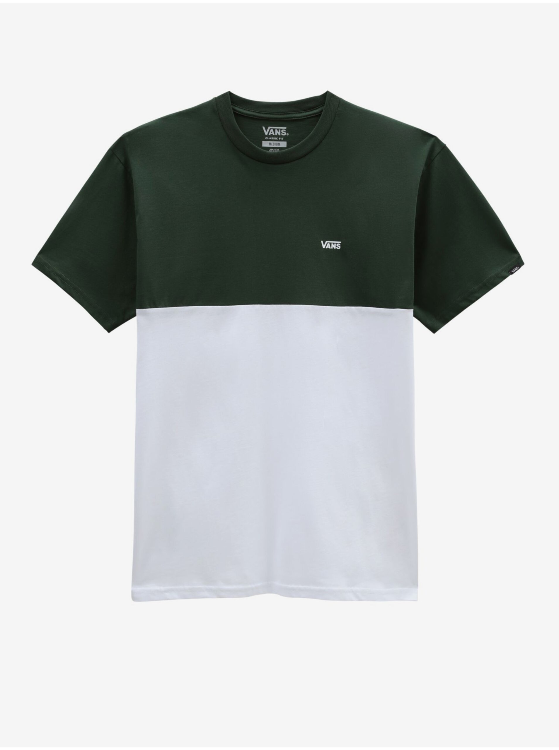 Lacno Zeleno-biele pánske tričko VANS