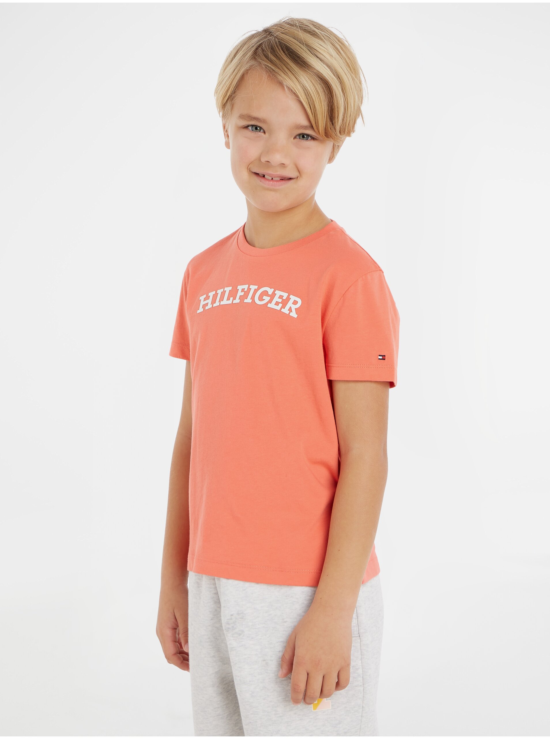 Lacno Koralové chlapčenské tričko Tommy Hilfiger