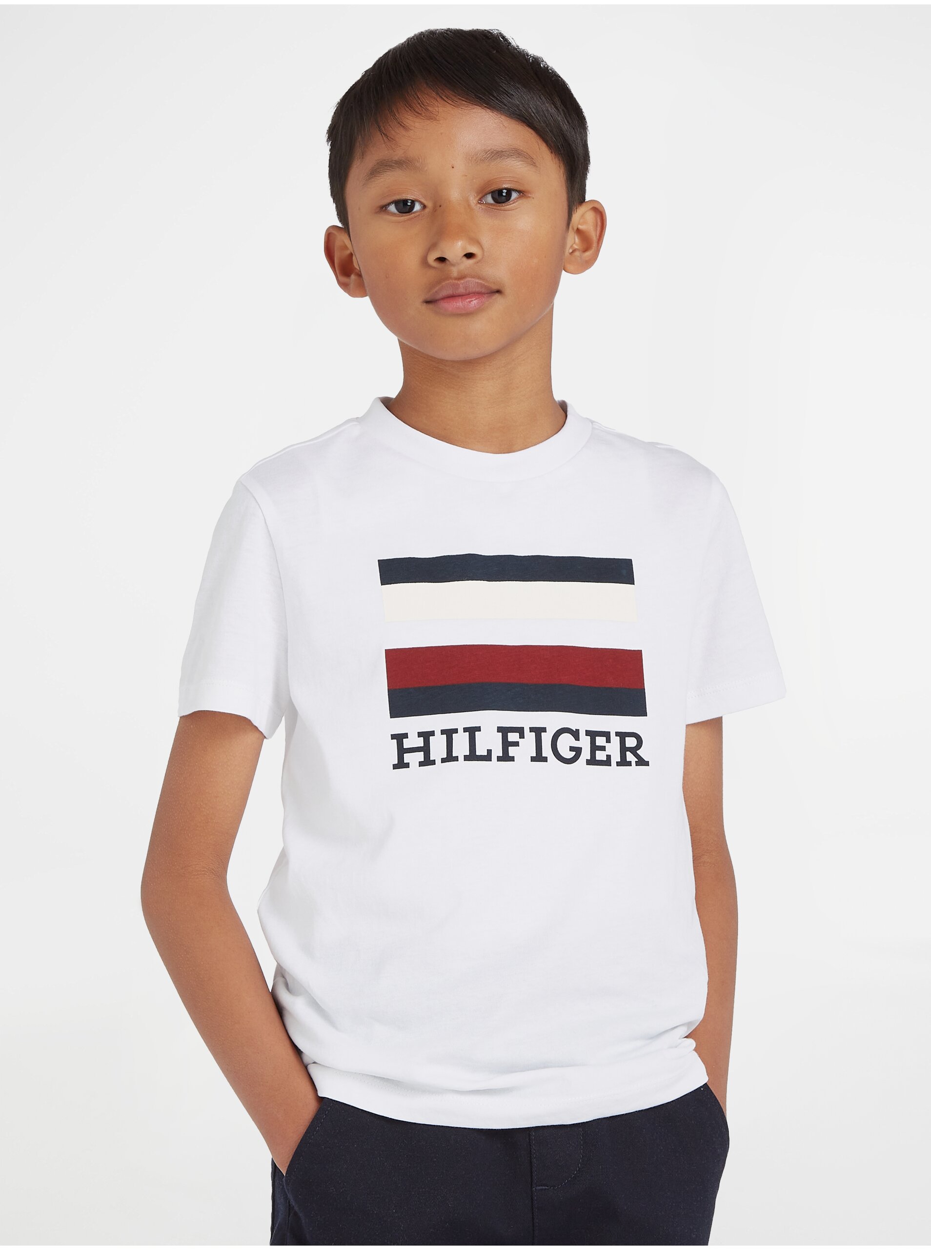 Biele chlapčenské tričko Tommy Hilfiger