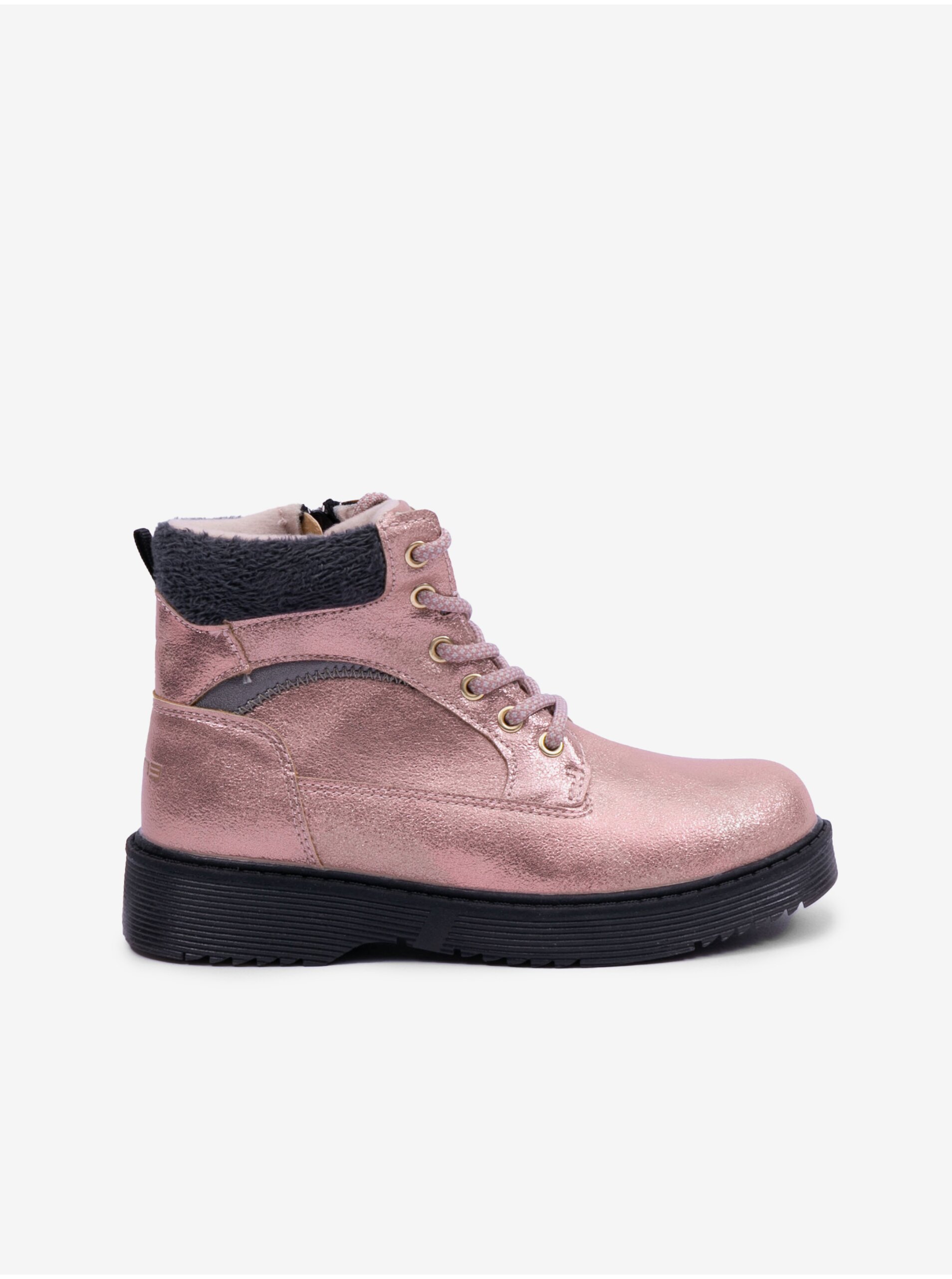 Lacno Ružové dievčenské členkové metalické topánky SAM 73 Thordia