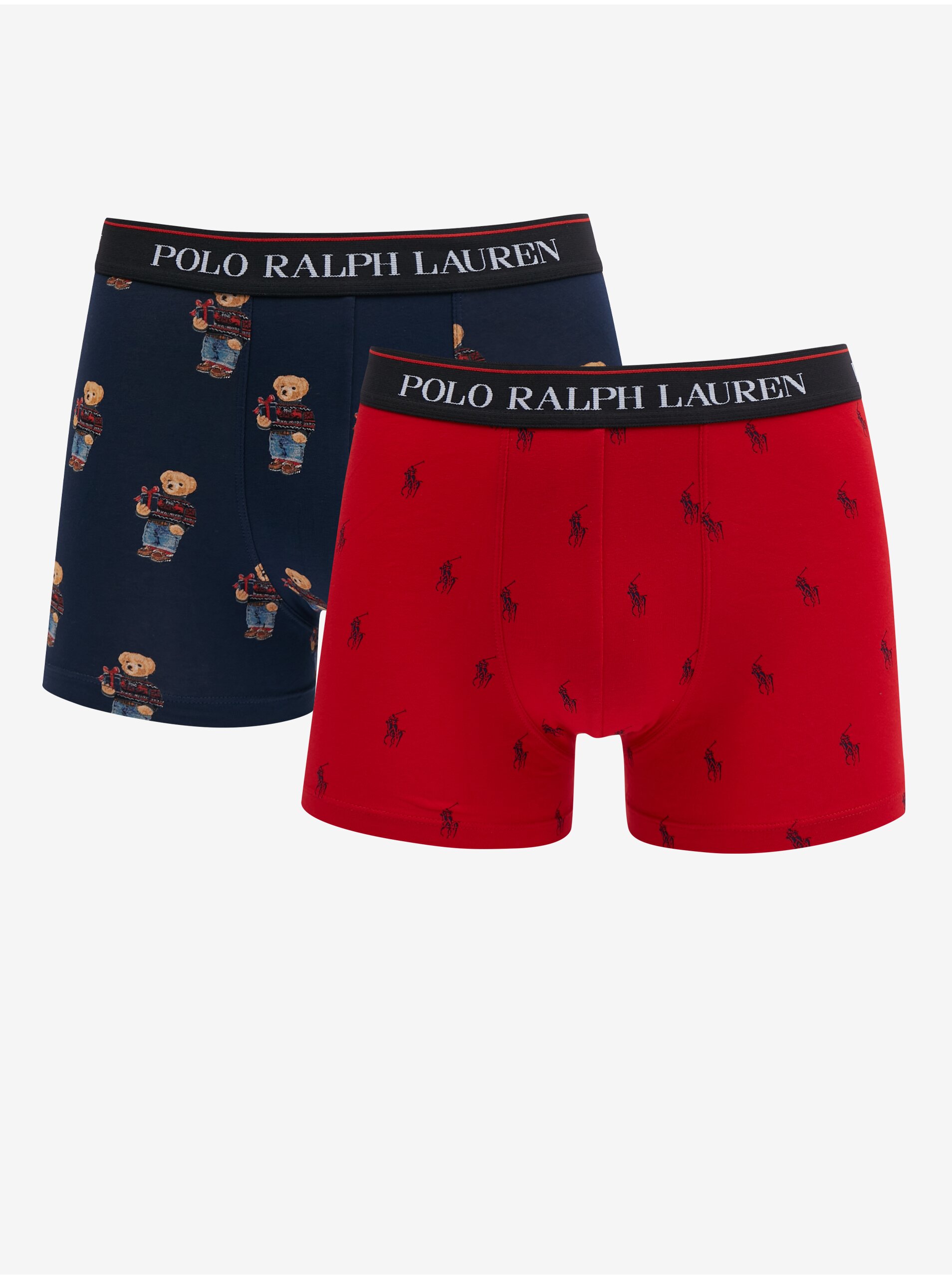 Levně Sada dvou pánských boxerek v tmavě modré a červené barvě POLO Ralph Lauren