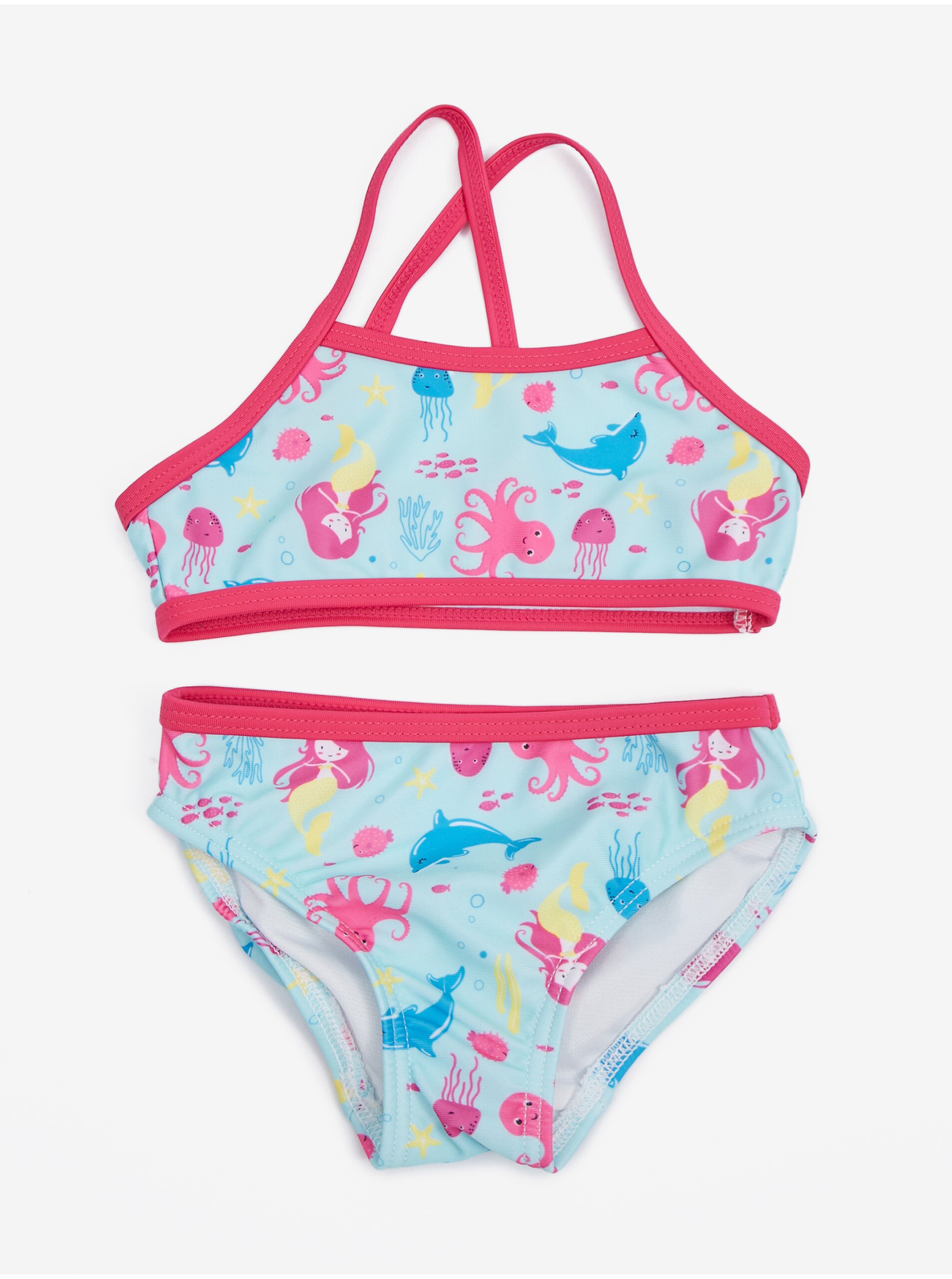 E-shop Svetlomodré dievčenské vzorované dvojdielne plavky name it Ziza