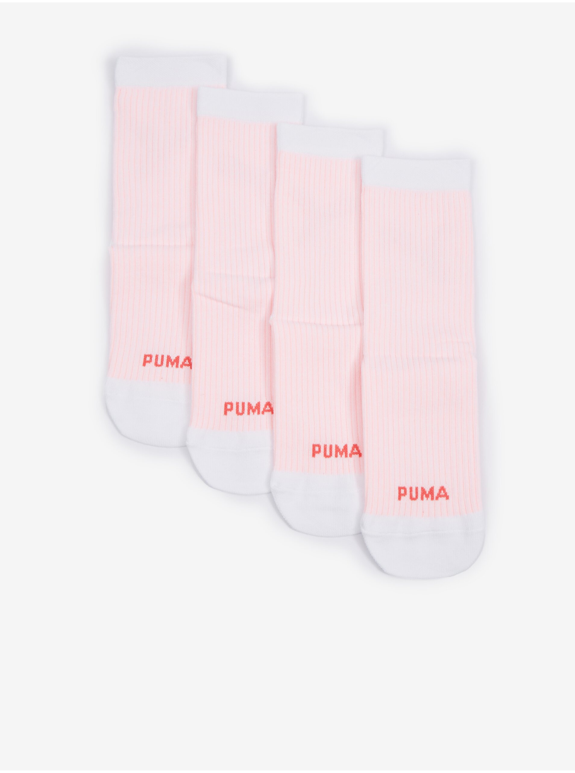 Lacno Súprava dvoch párov dámskych ponožiek vo svetlo ružovej farbe Puma Cat Logo