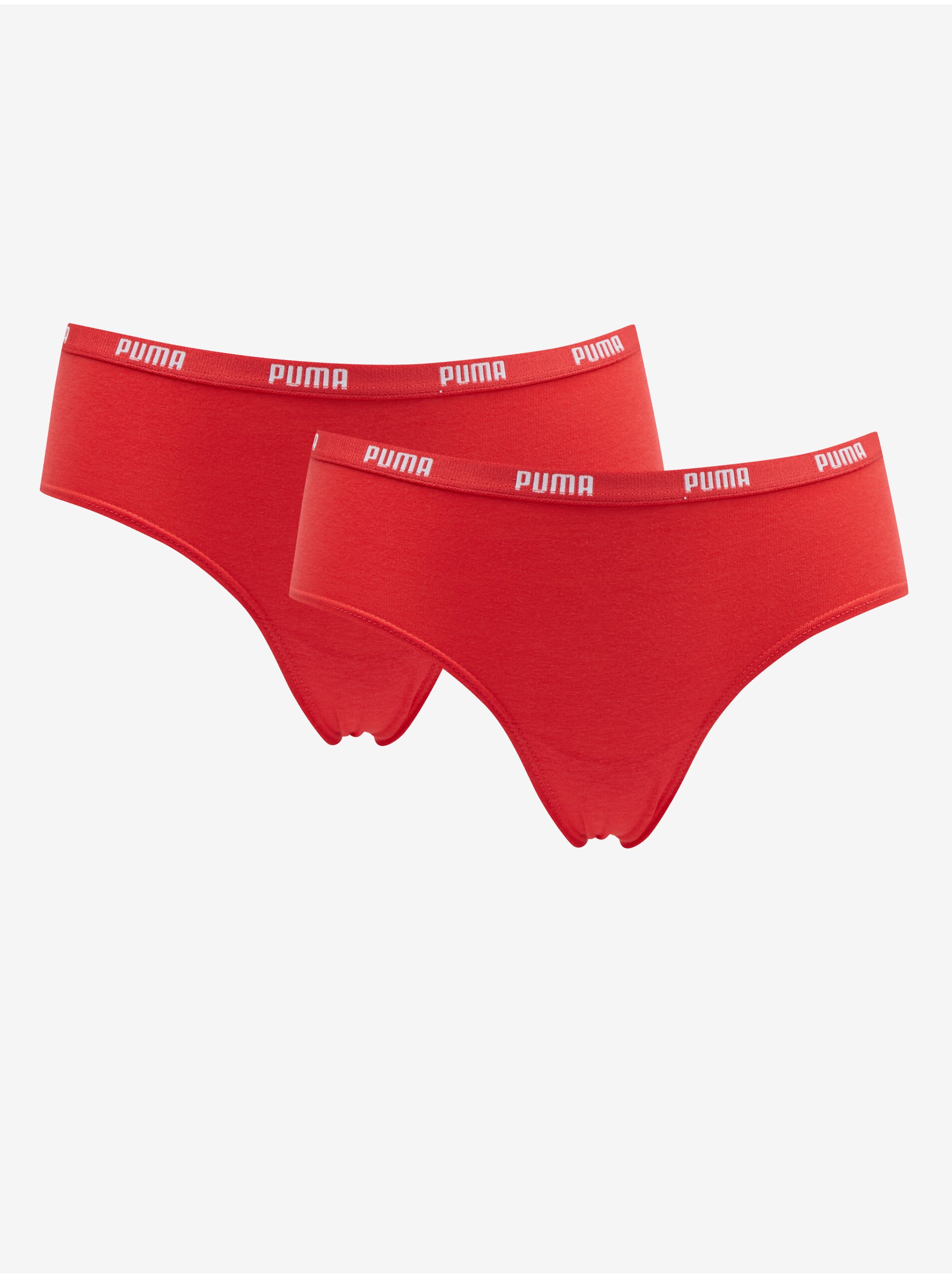 Lacno Súprava dvoch dámskych nohavičiek v červenej farbe Puma