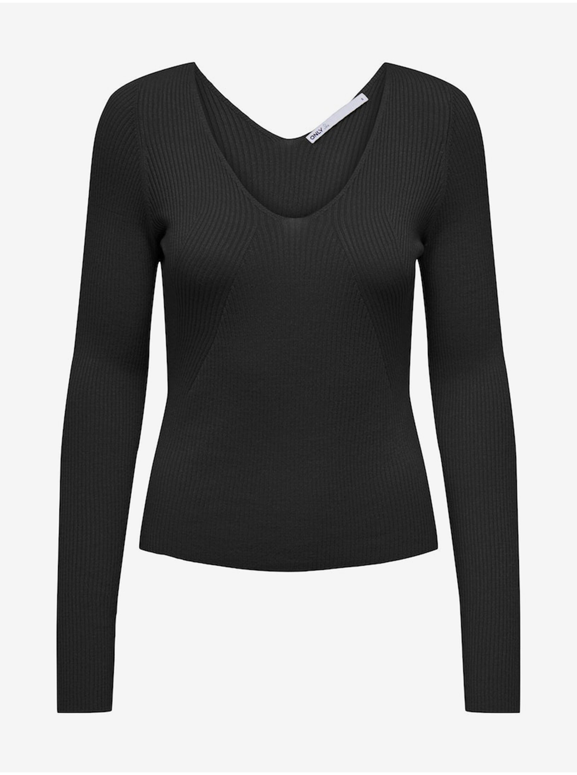 E-shop Černý dámský žebrovaný svetr ONLY Julie