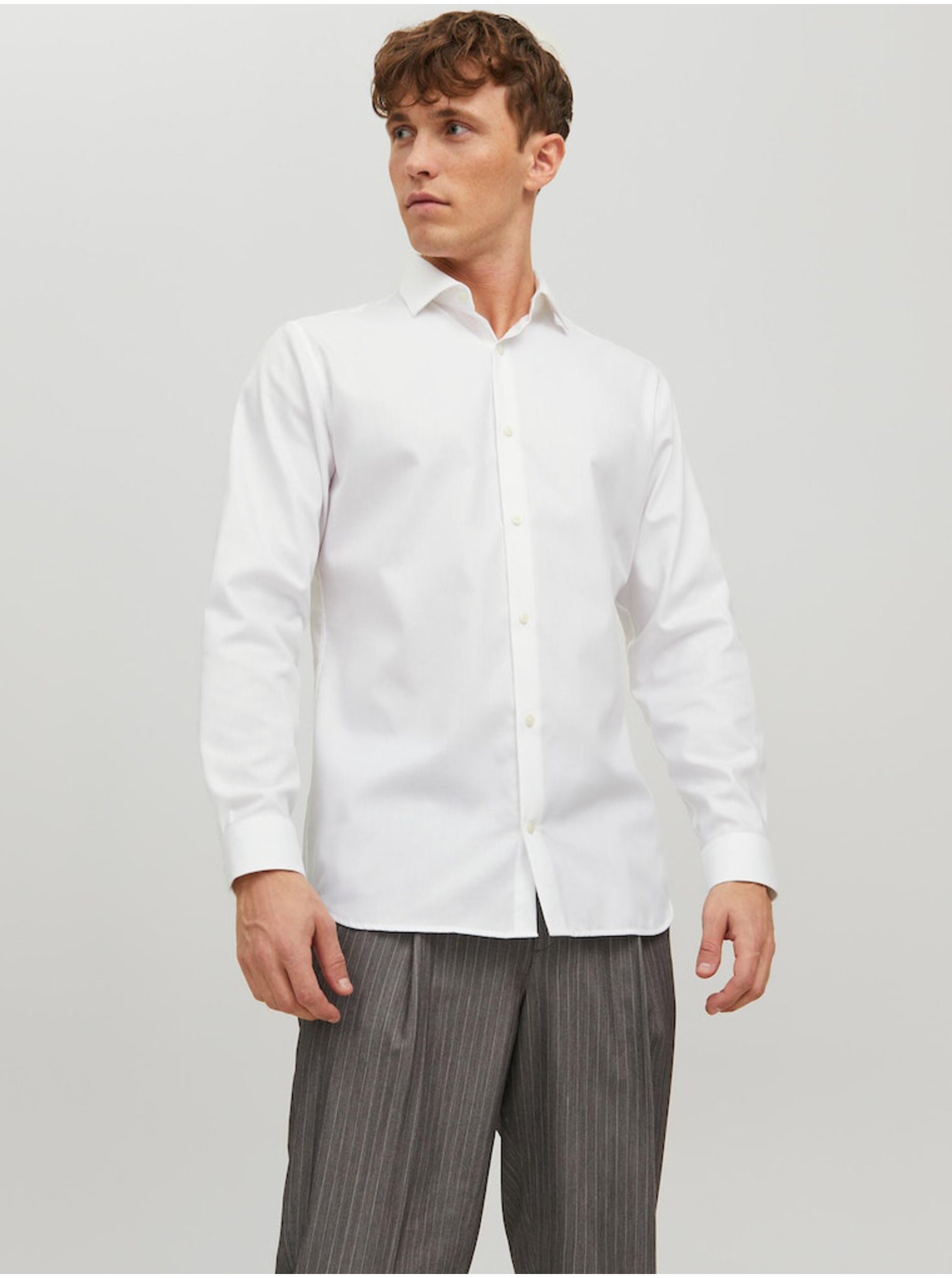 Levně Bílá pánská košile Jack & Jones Parker