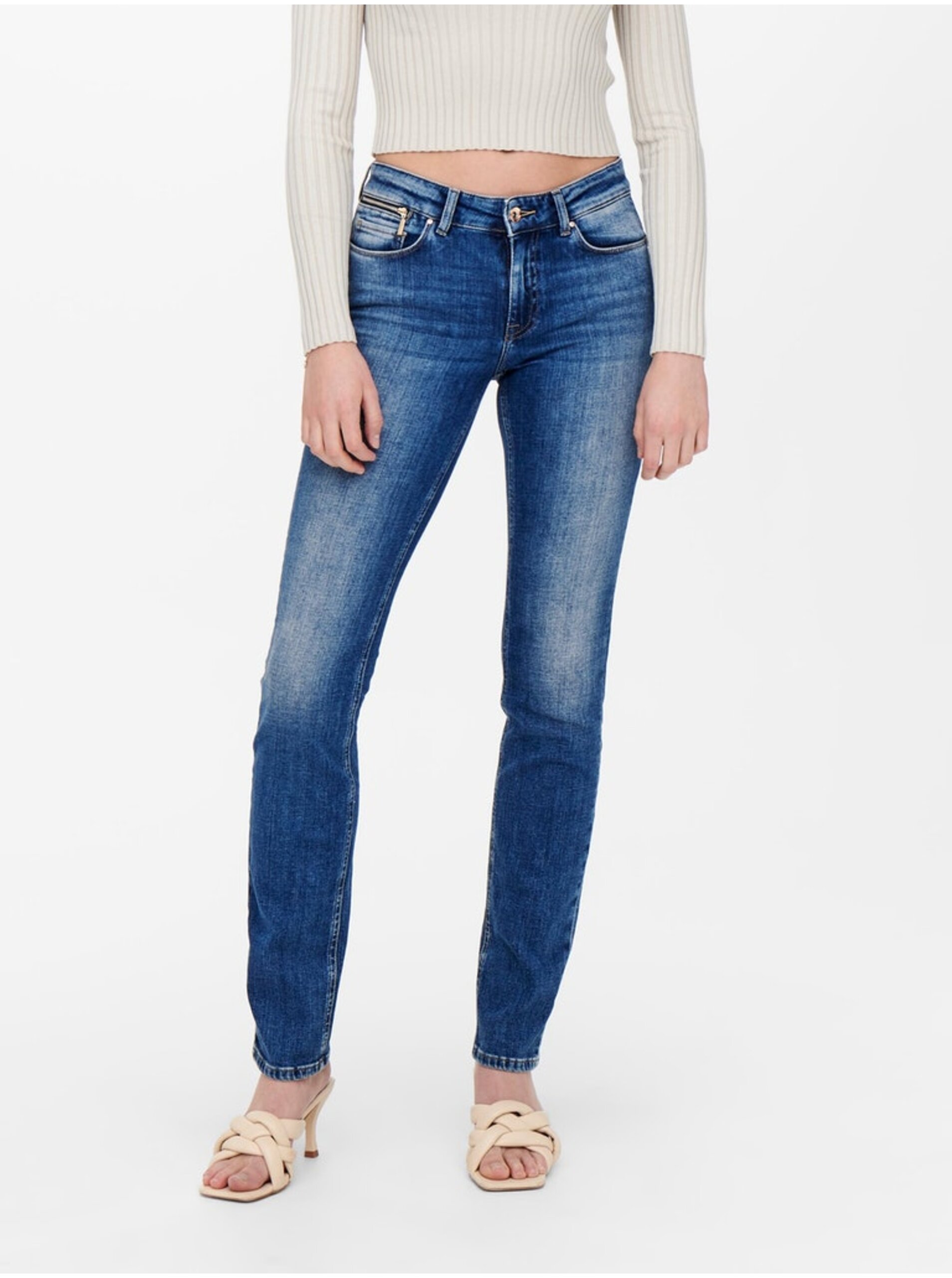 E-shop Modré dámské slim fit džíny ONLY Eva