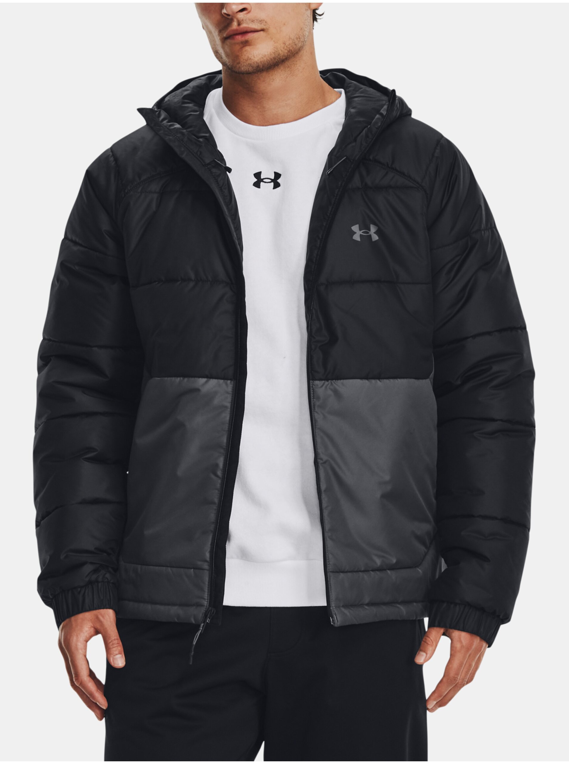 E-shop Šedo-čierna prešávaná zimná bunda Under Armour UA STRM INS HD JKT
