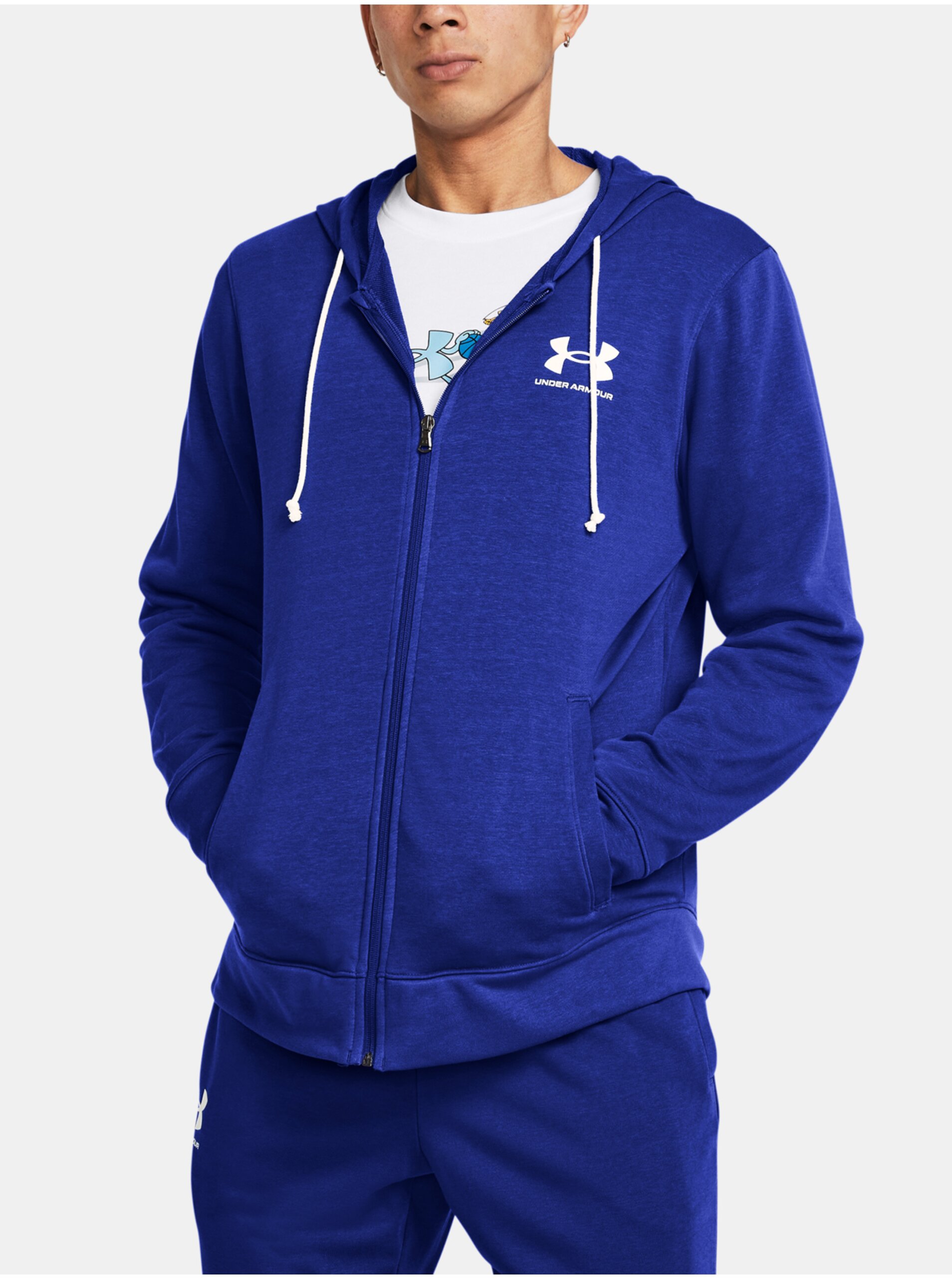 Lacno Modrá mikina Under Armour UA Rival Terry LC FZ