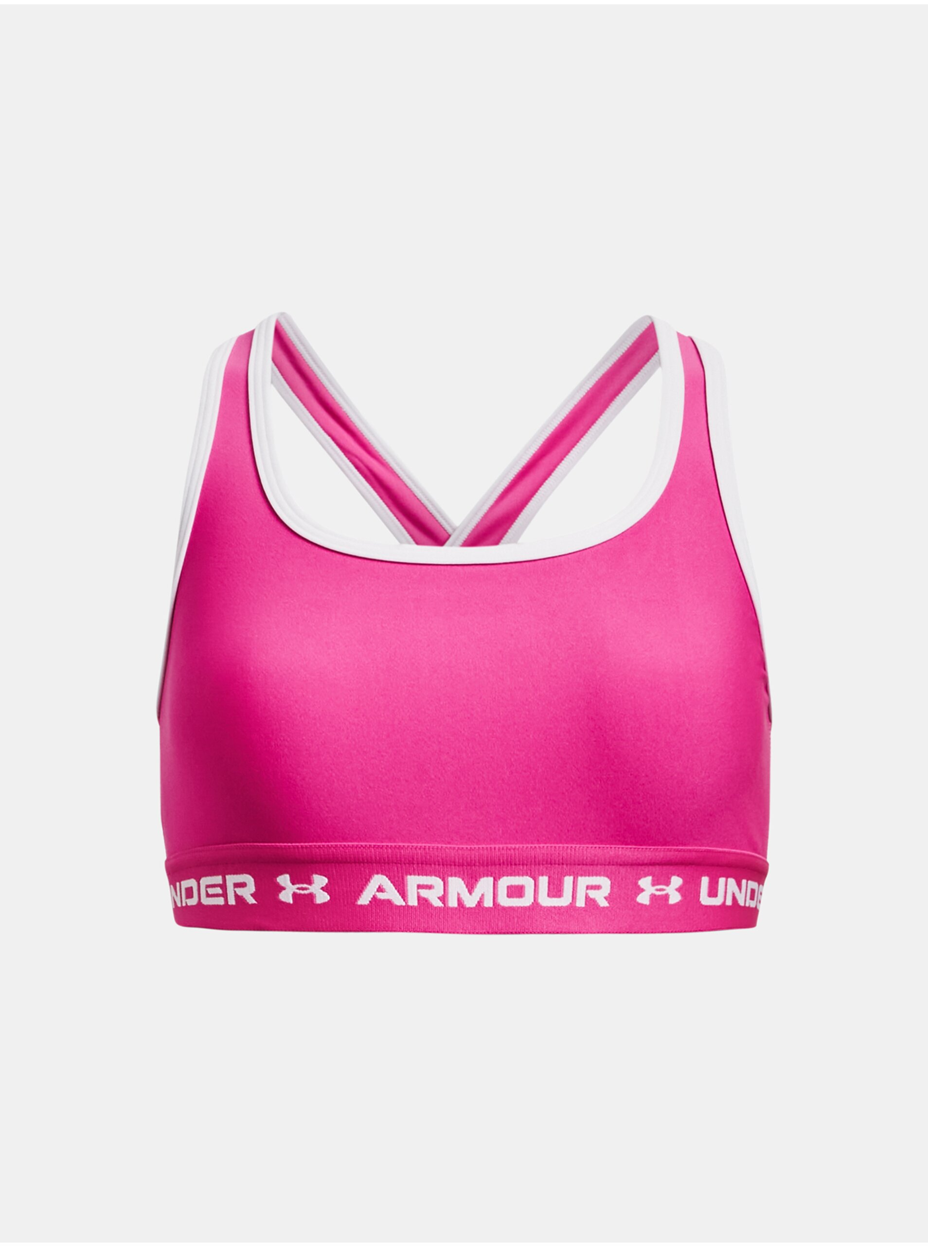 Lacno Tmavo ružová športová podprsenka Under Armour G Crossback Mid Solid