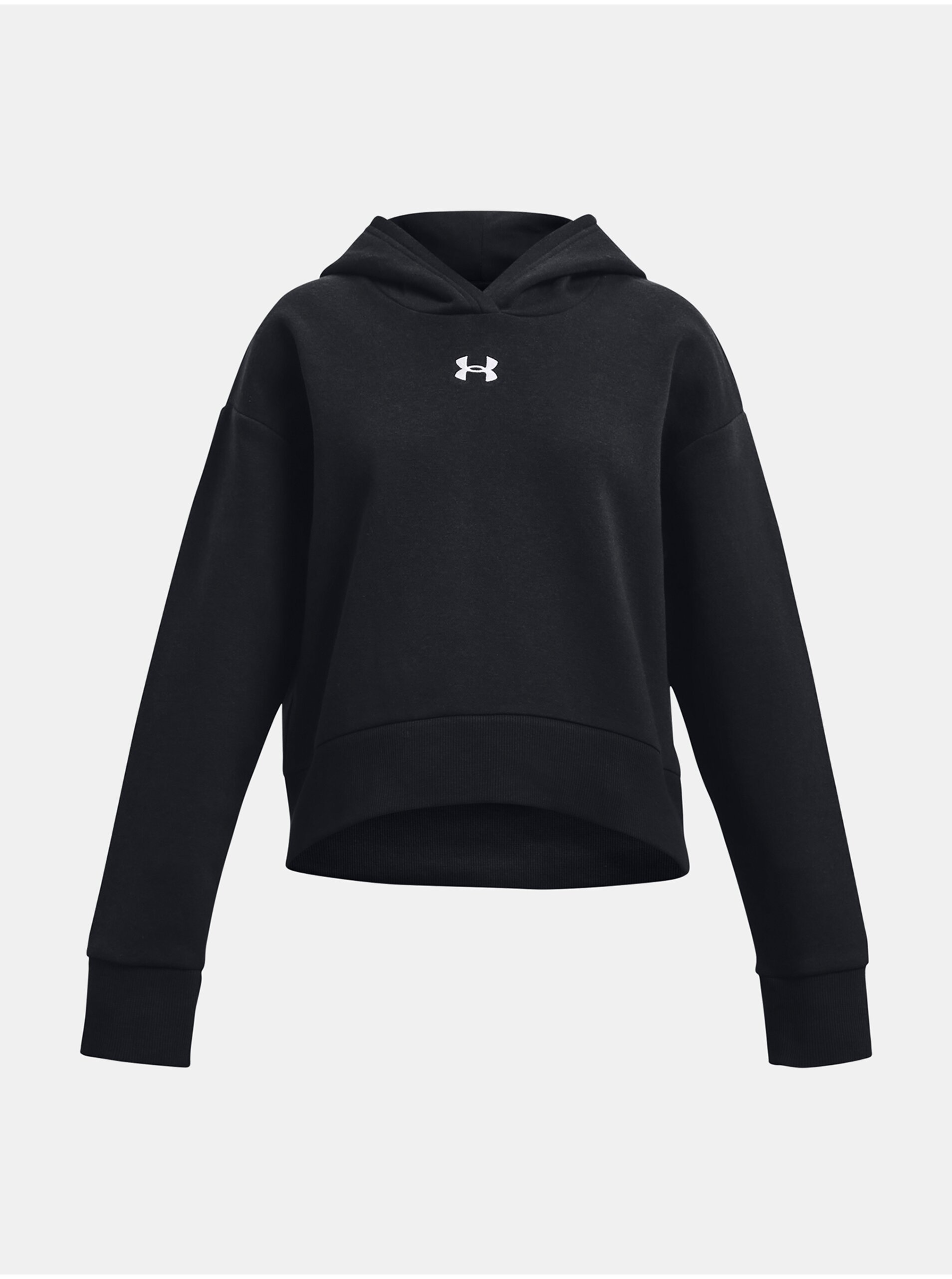 Levně Černá mikina Under Armour UA Rival Fleece Crop Hoodie