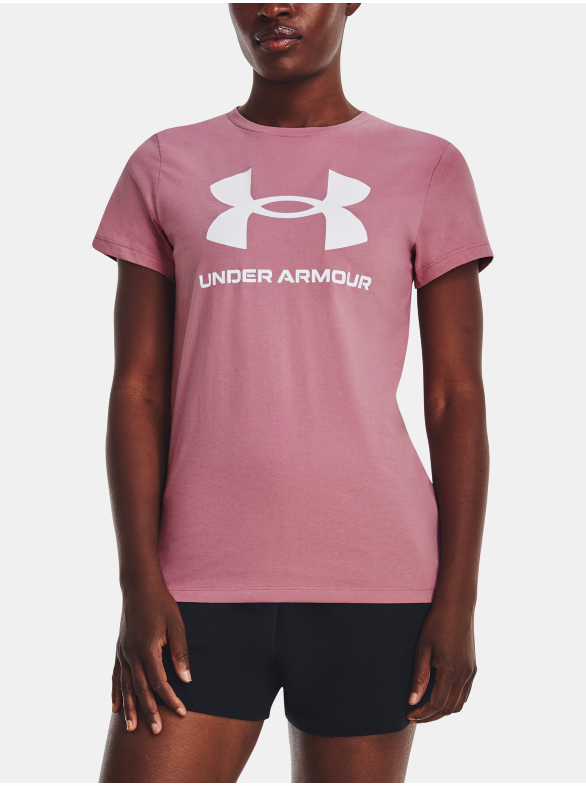 Levně Starorůžové sportovní tričko Under Armour UA W SPORTSTYLE LOGO SS
