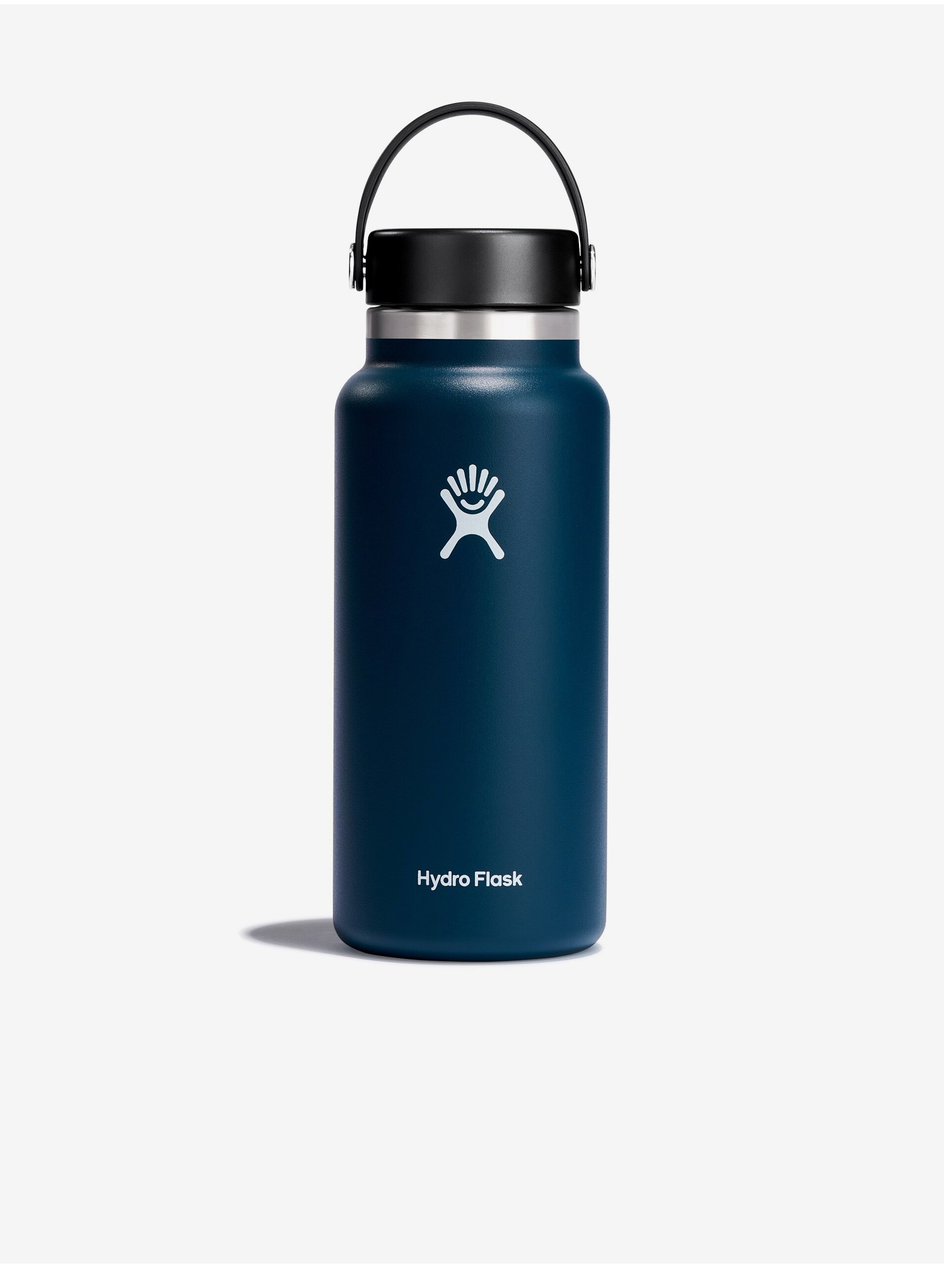 Levně Tmavě modrá nerezová termolahev Hydro Flask Wide Mouth Flex Cap (946 ml)