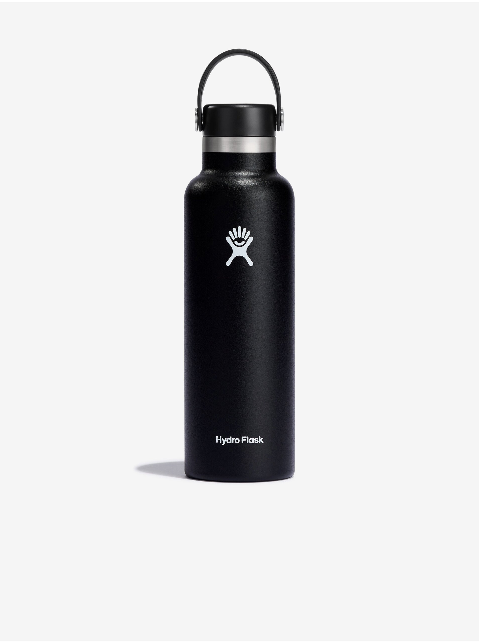 Levně Černá nerezová termolahev Hydro Flask Standard Mouth Flex Cap (621 ml)