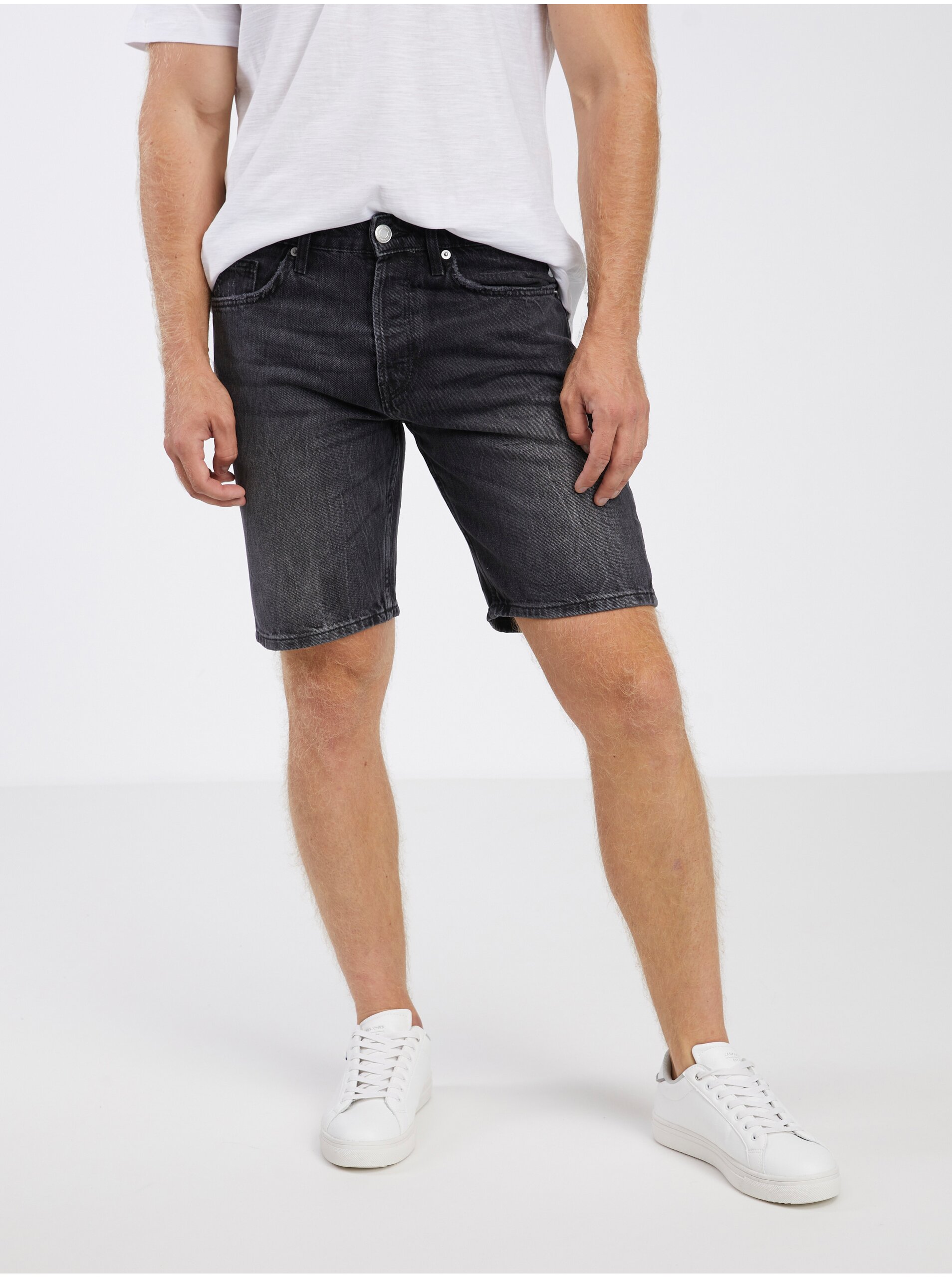 E-shop Čierne pánske džínsové kraťasy ONLY & SONS Edge