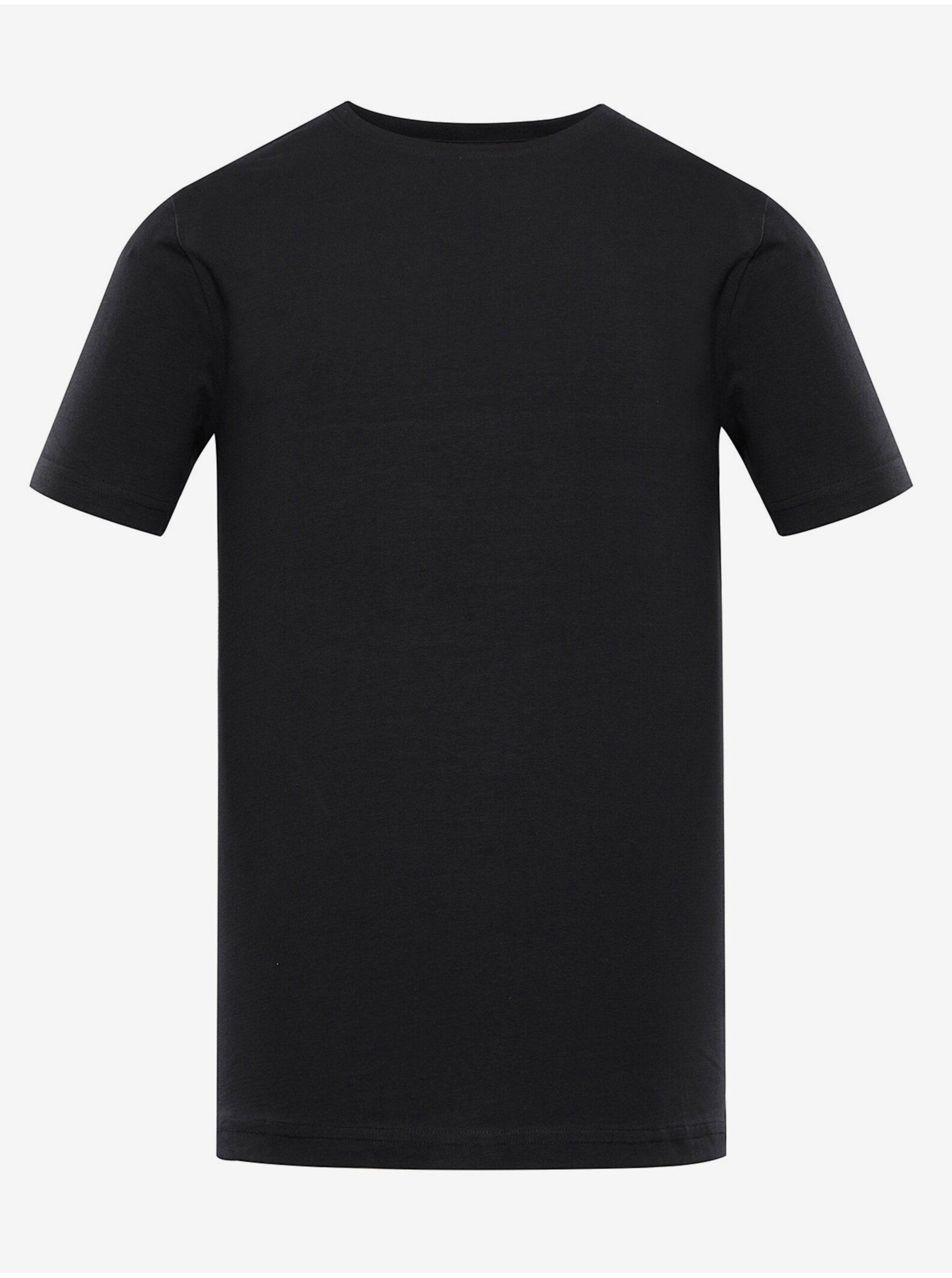 Lacno Čierne pánske basic tričko NAX GARAF