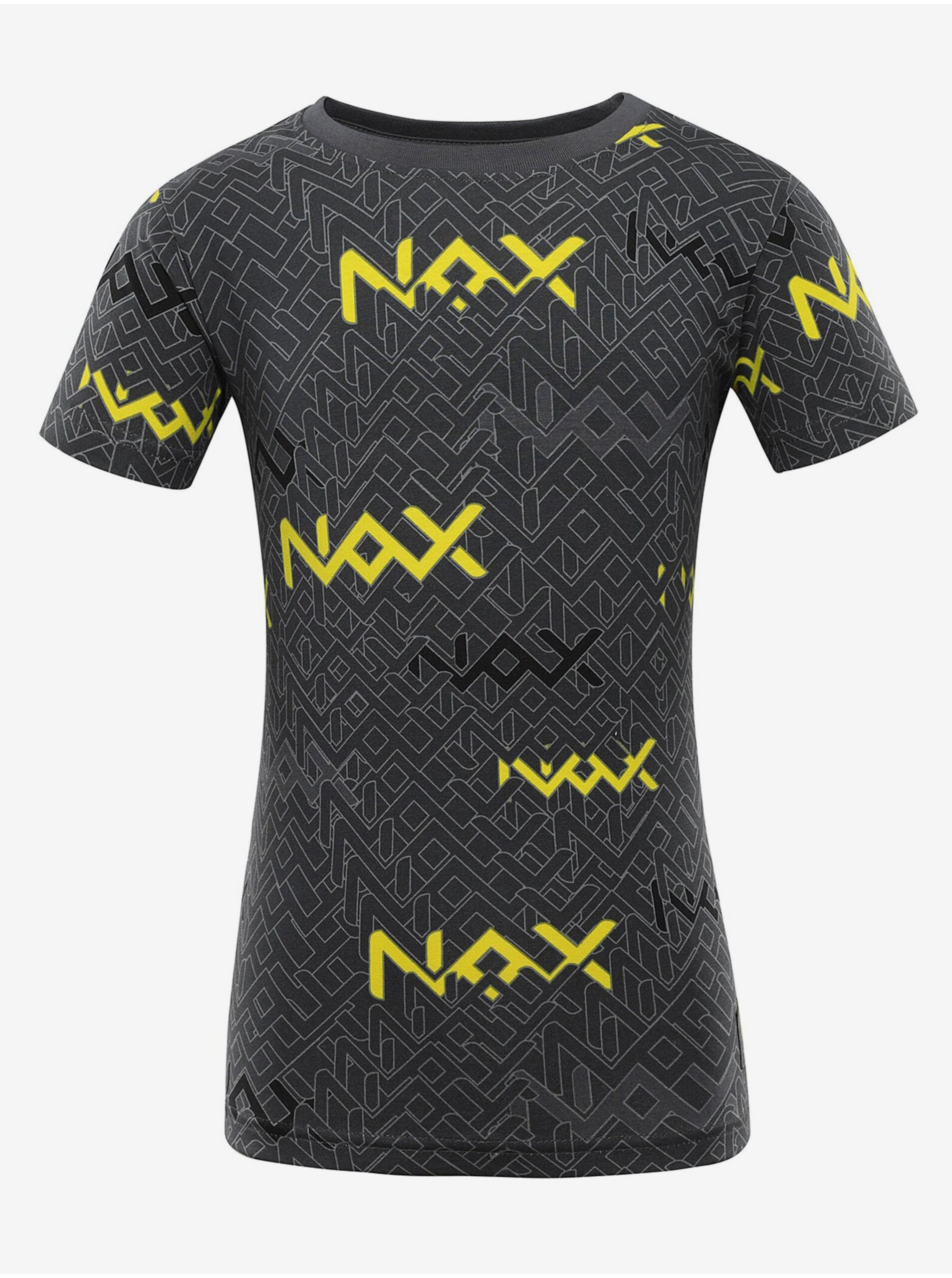 Levně Tmavě šedé dětské vzorované tričko NAX ERDO