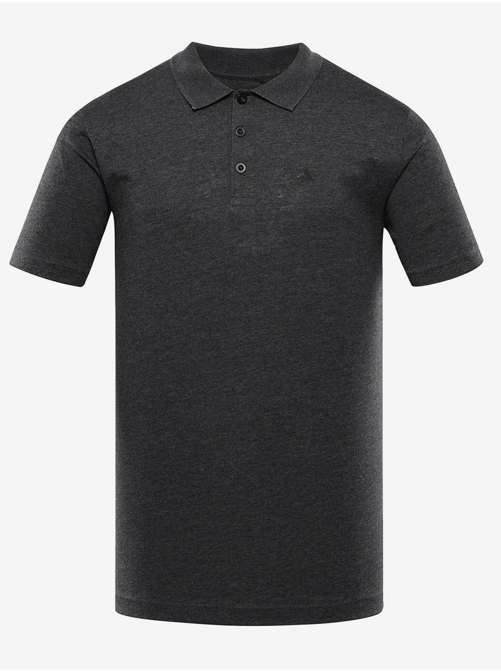 E-shop Tmavě šedé pánské basic polo tričko NAX HOFED