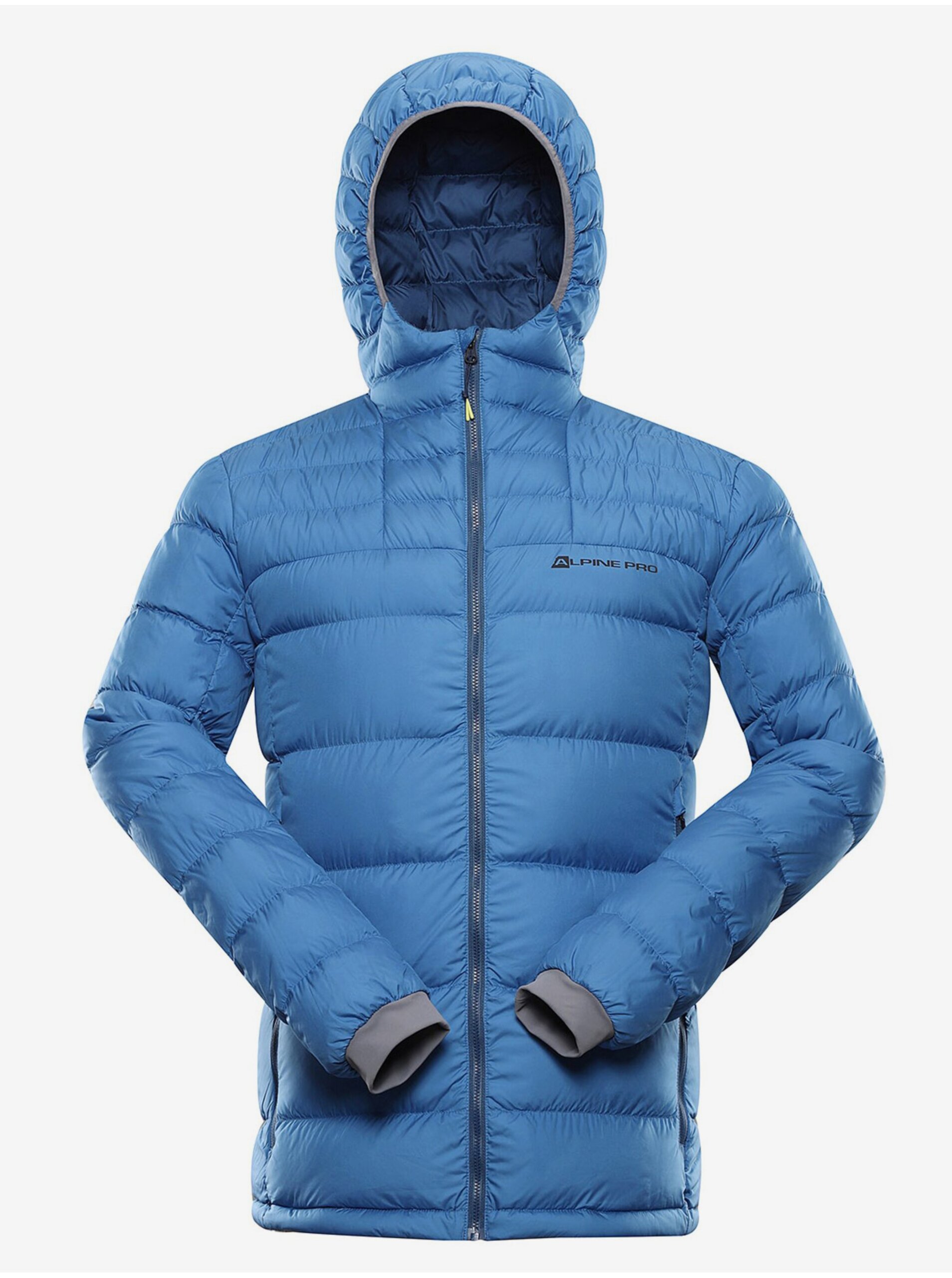 Levně Modrá pánská zimní prošívaná bunda ALPINE PRO ROGIT