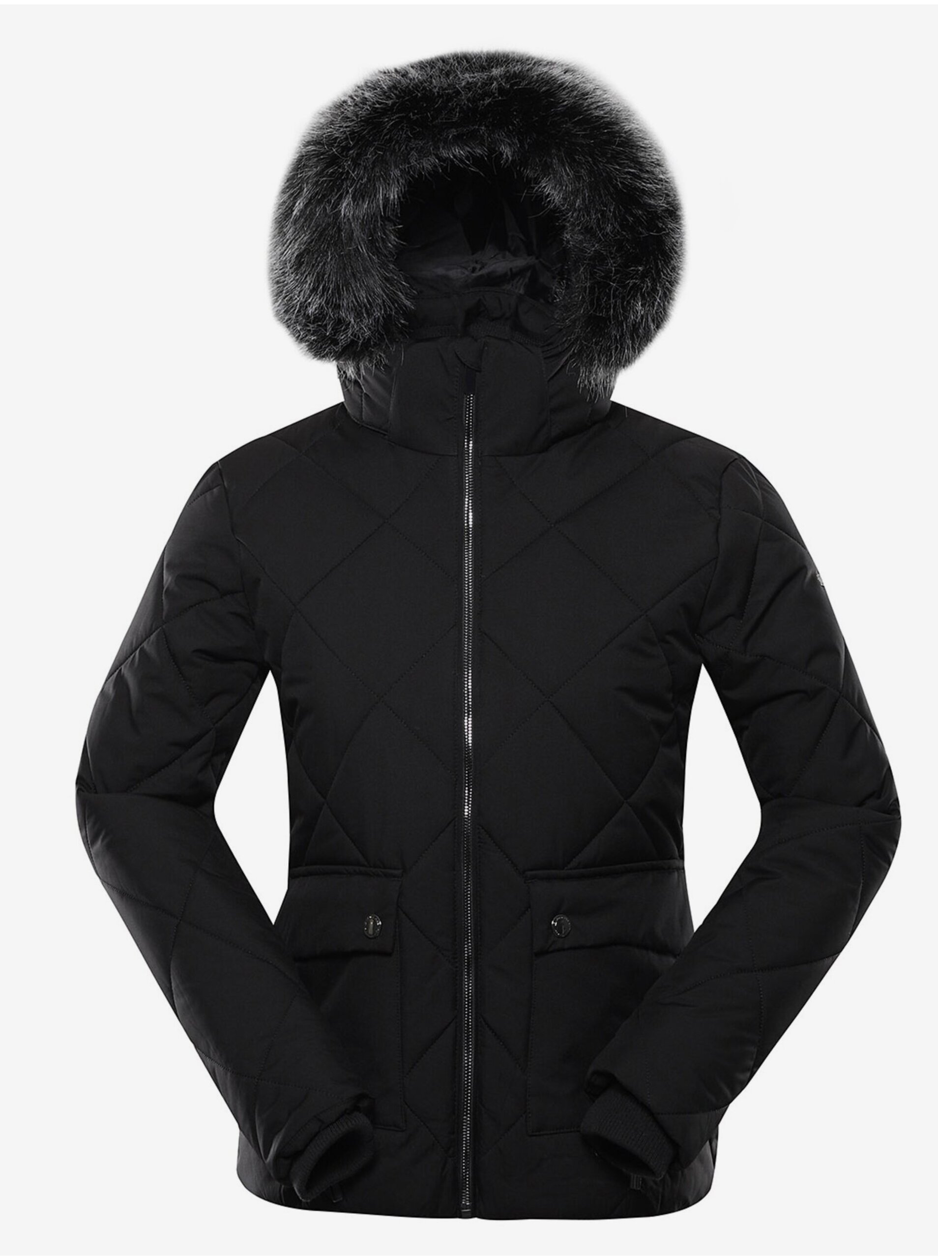 Lacno Čierna dámska zimná bunda ALPINE PRE LODERA