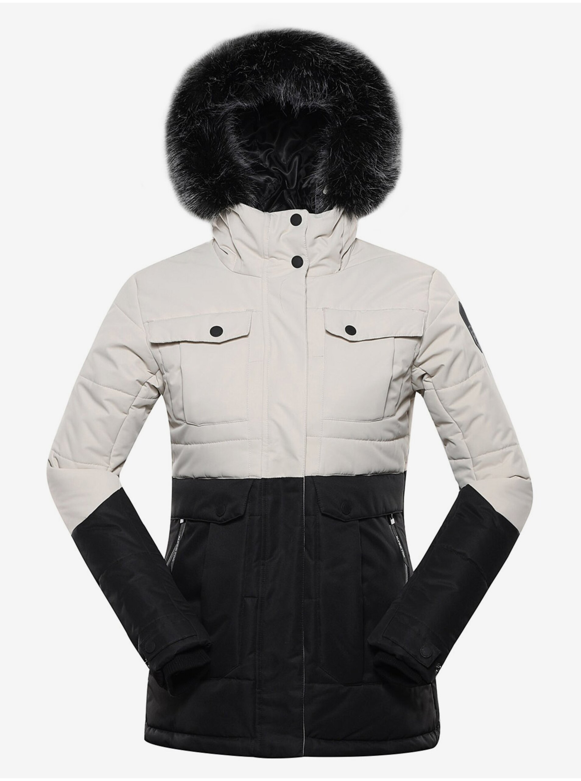 E-shop Černo-šedá dámská zimní bunda ALPINE PRO EGYPA