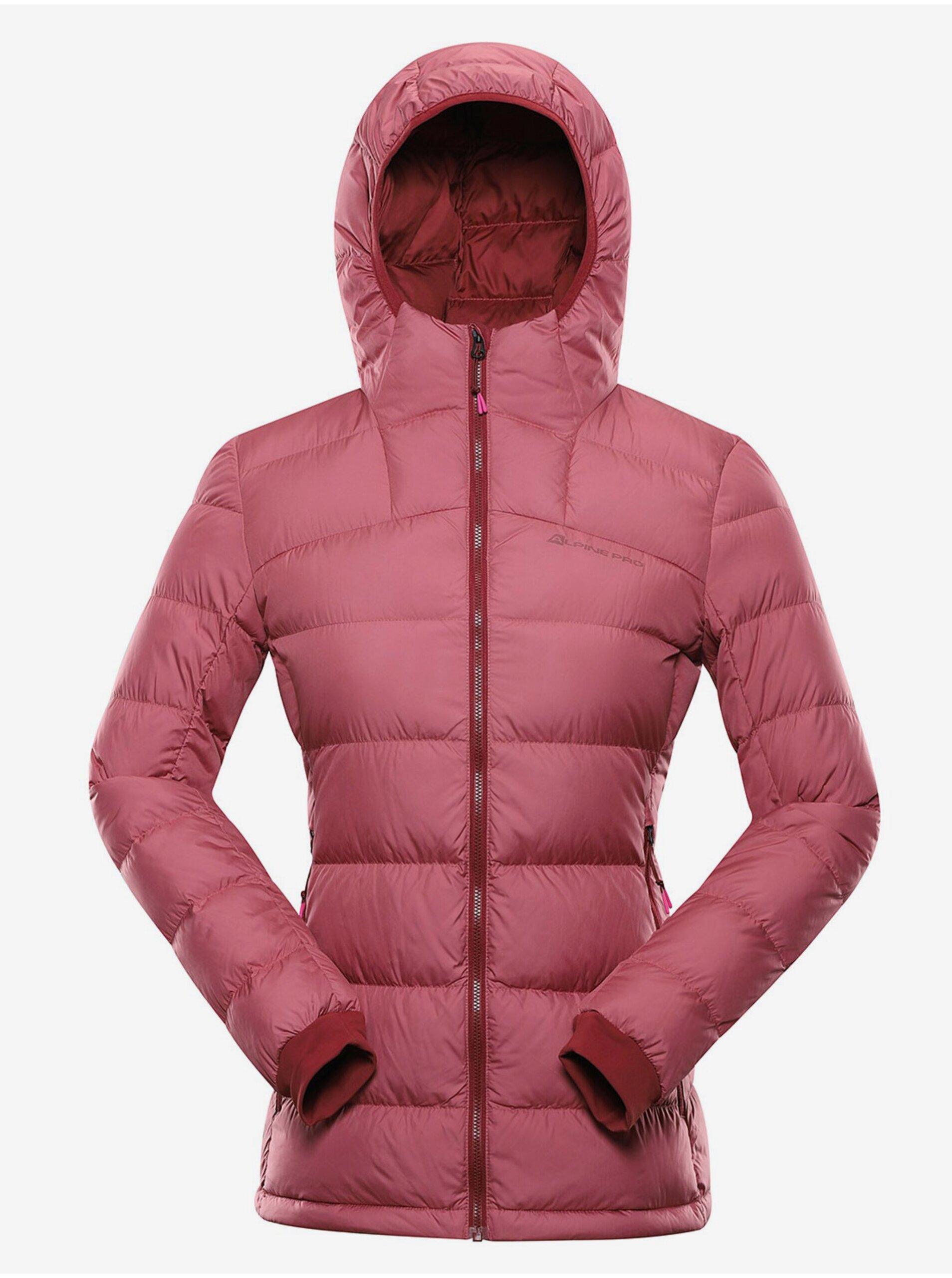 Lacno Ružová dámska zimná prešívaná bunda ALPINE PRE ROGITA