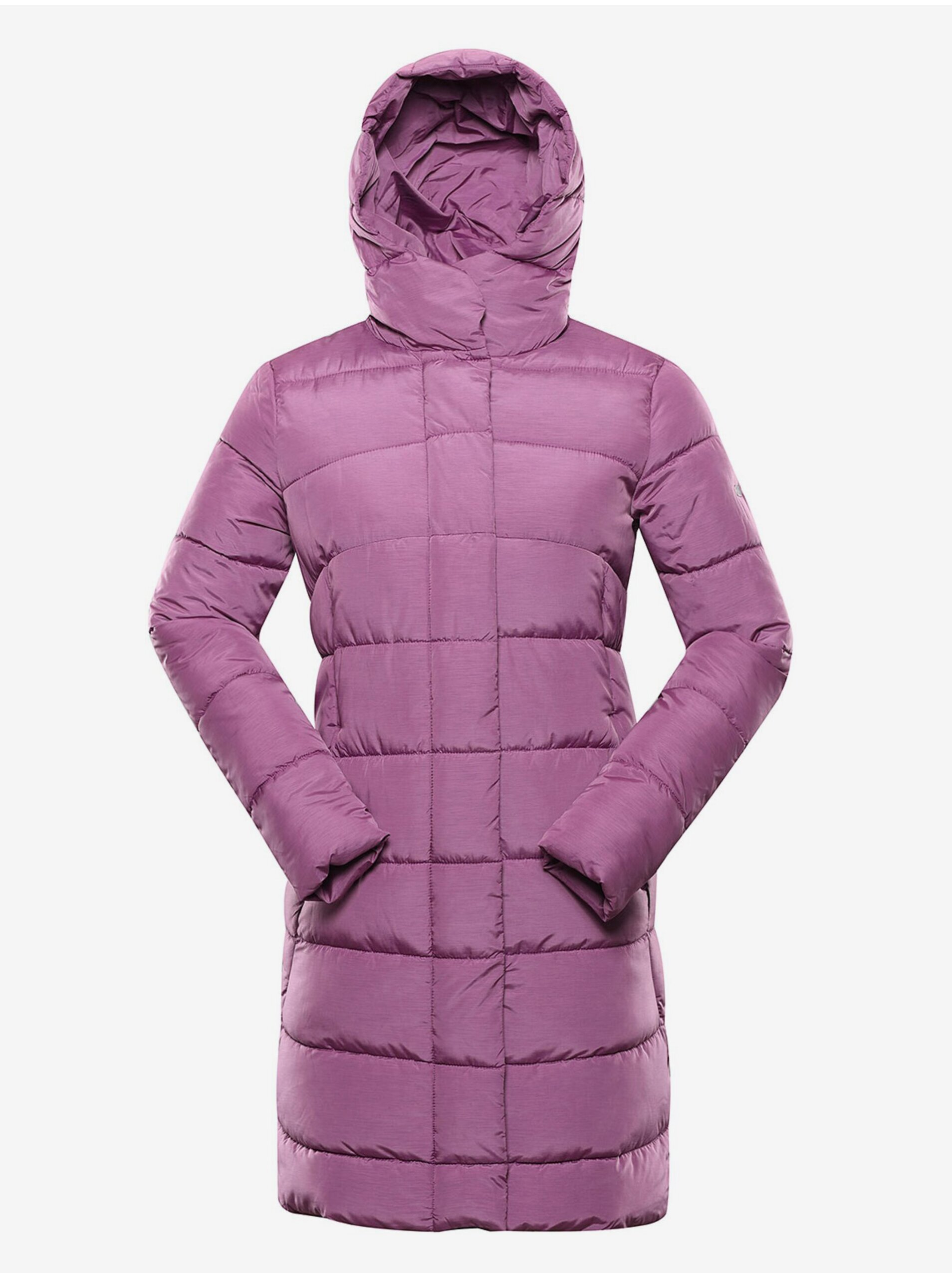 Levně Růžový dámský zimní prošívaný kabát ALPINE PRO EDORA