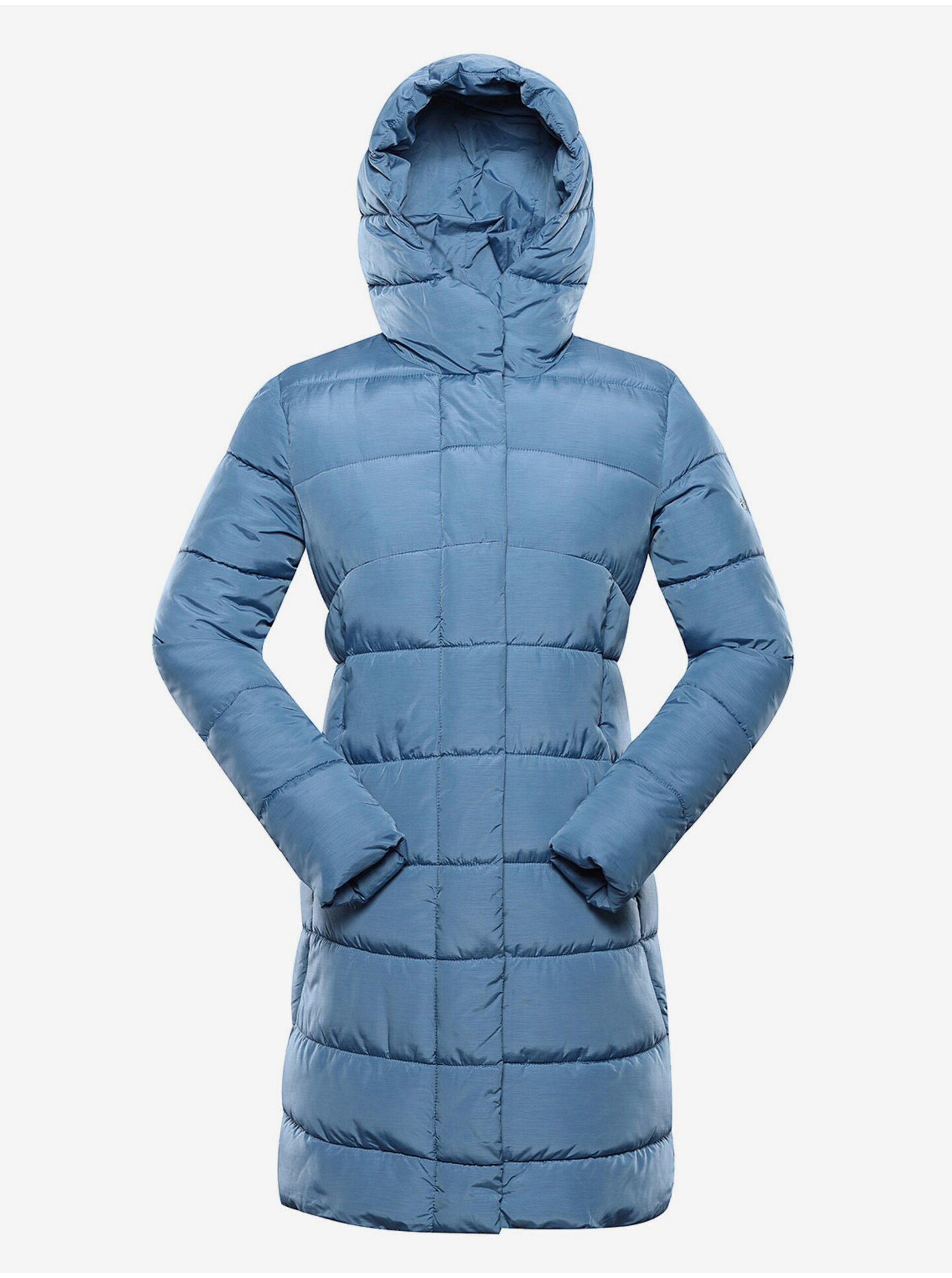 Lacno Modrý dámsky zimný prešívaný kabát ALPINE PRE EDORA