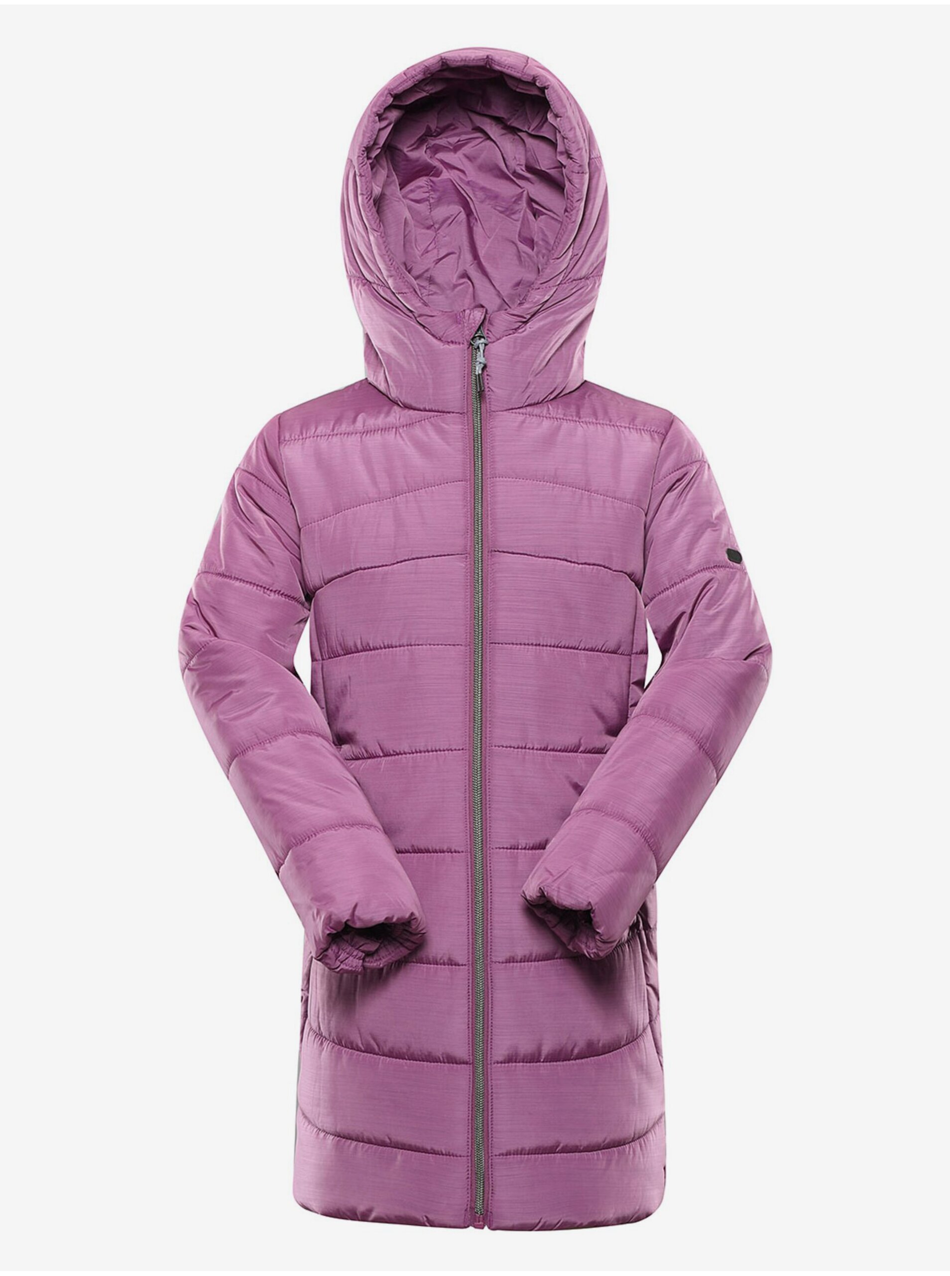 Lacno Ružový dievčenskú zimnú prešívaný kabát ALPINE PRE EDORO