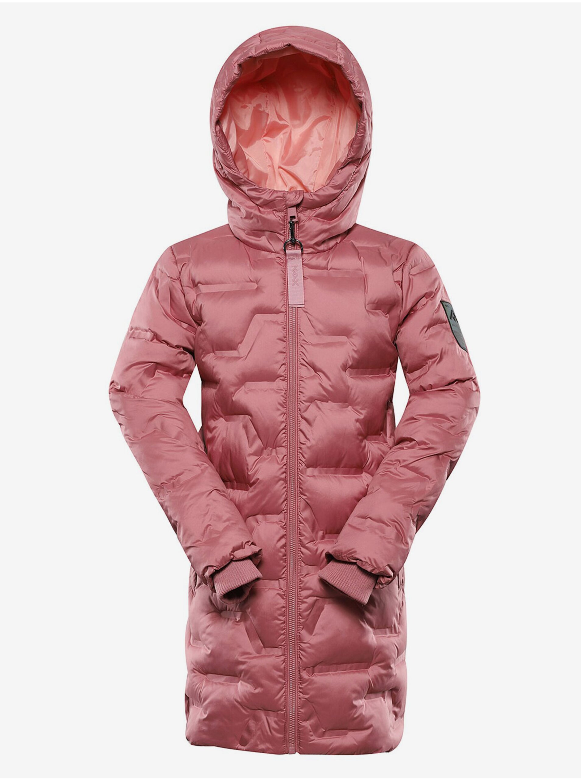 Lacno Dievčenský ružový zimný prešívaný kabát NAX SARWO
