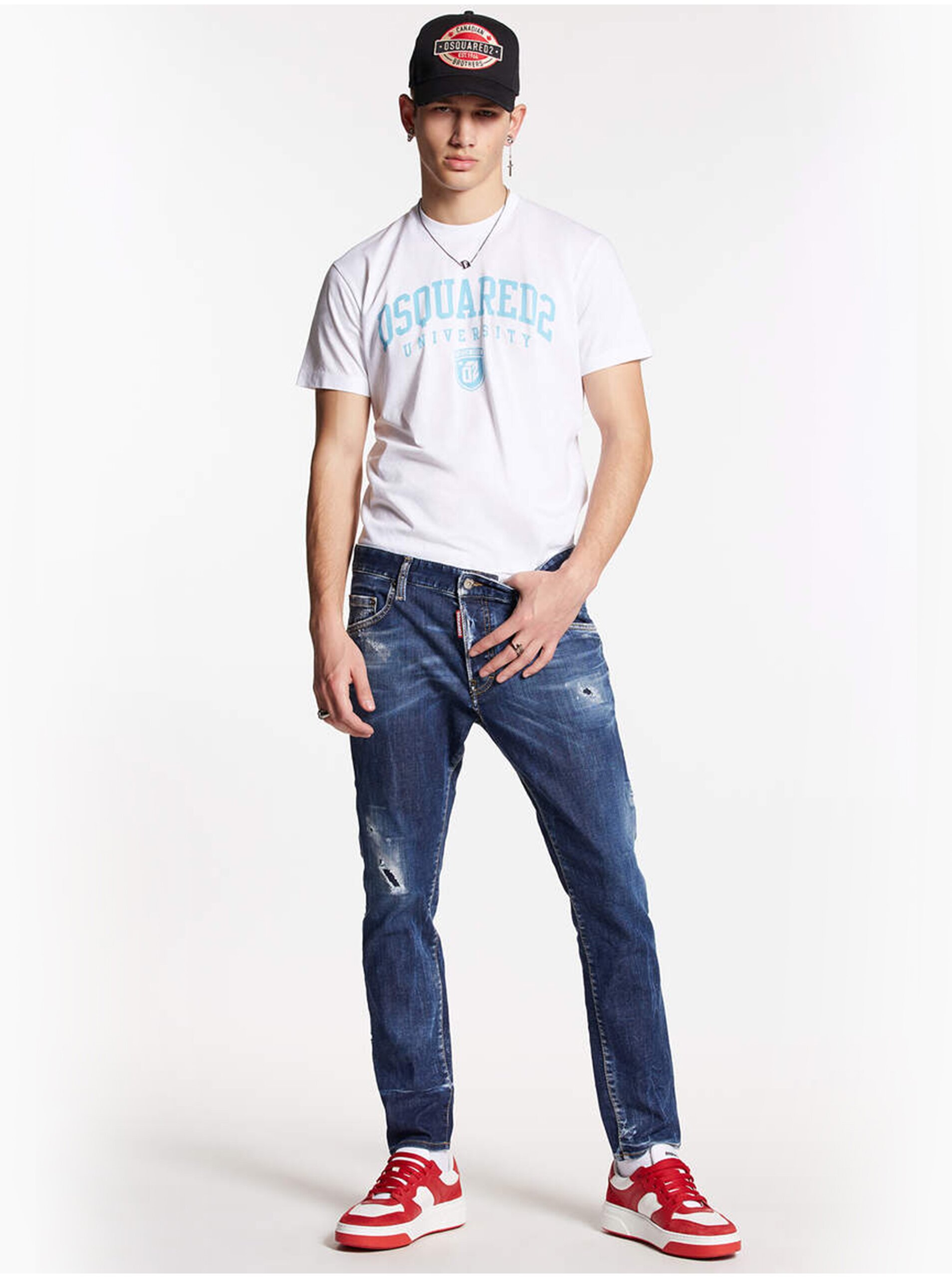 E-shop Modré pánské slim fit džíny DSQUARED2