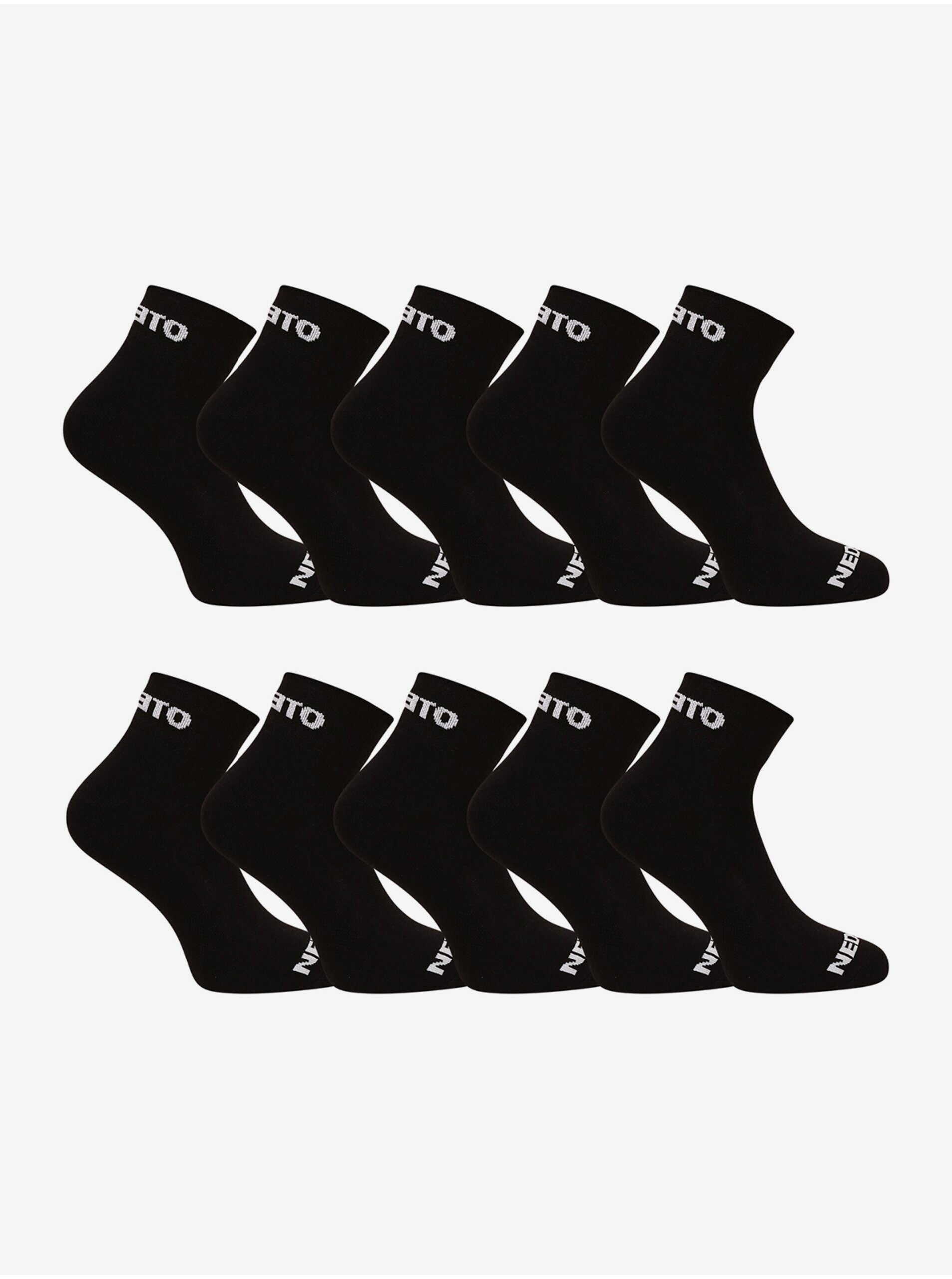 Levně Sada deseti párů ponožek v černé barvě Nedeto