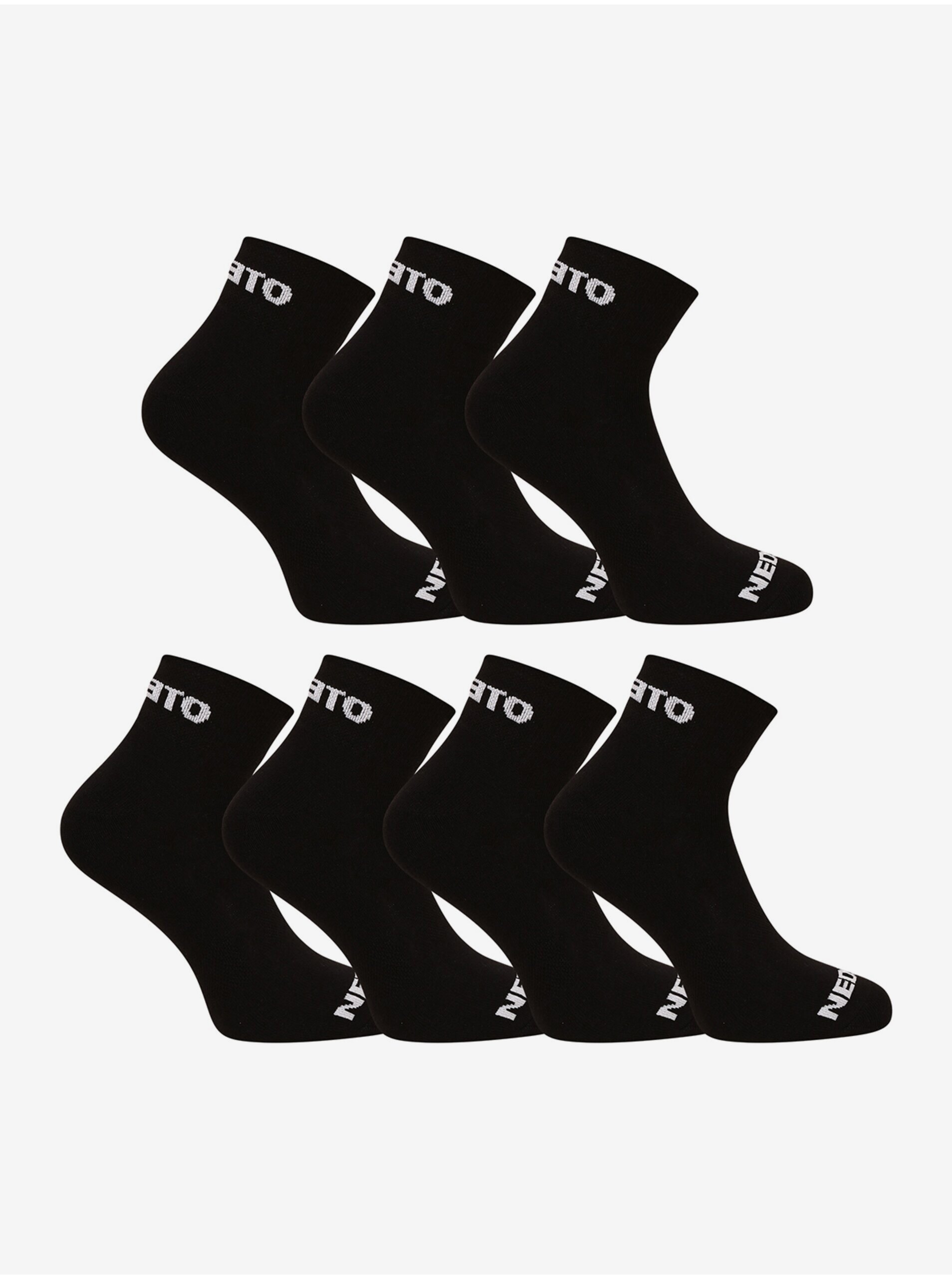 Levně Sada sedmi párů ponožek v černé barvě Nedeto
