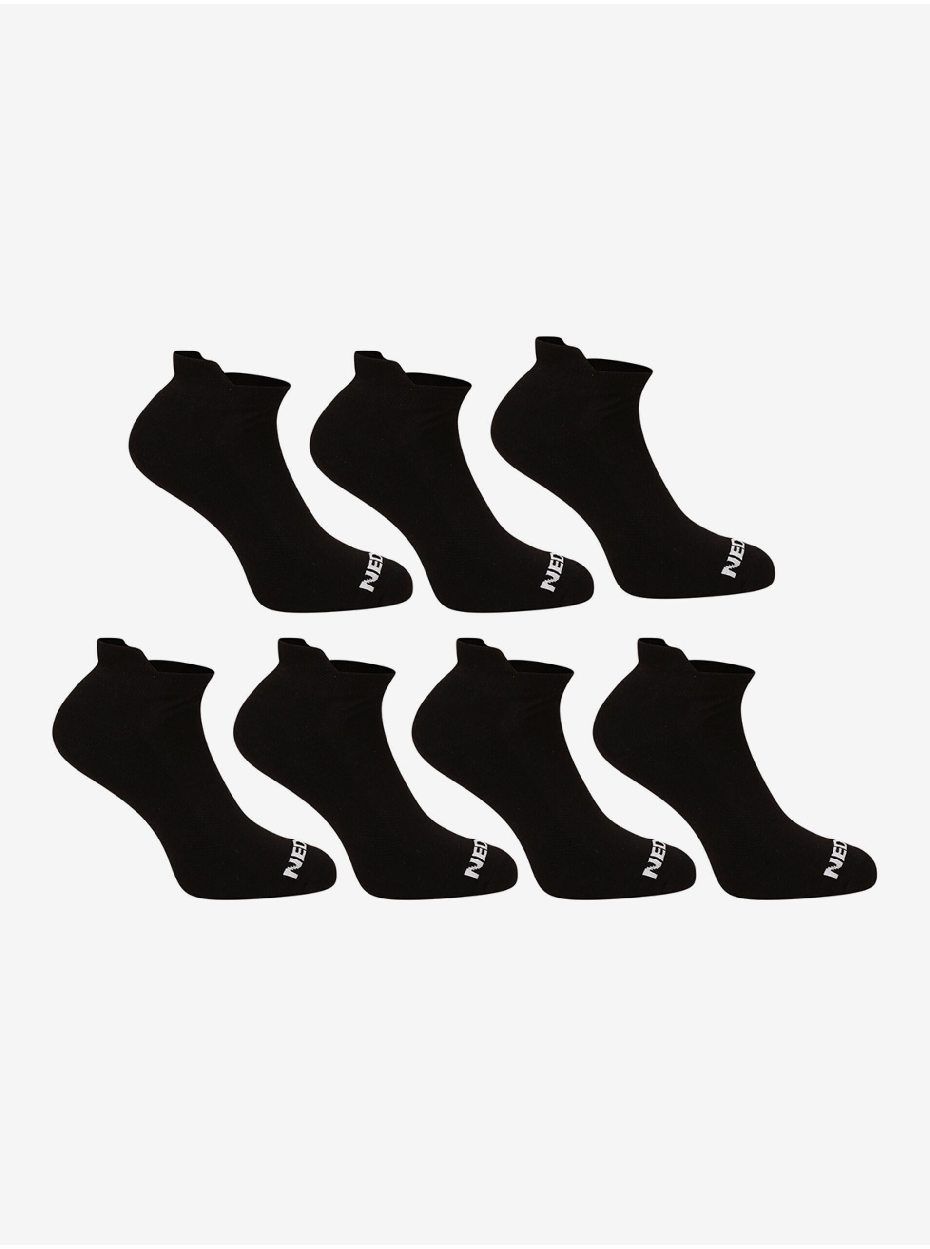 Levně Sada sedmi párů ponožek v černé barvě Nedeto