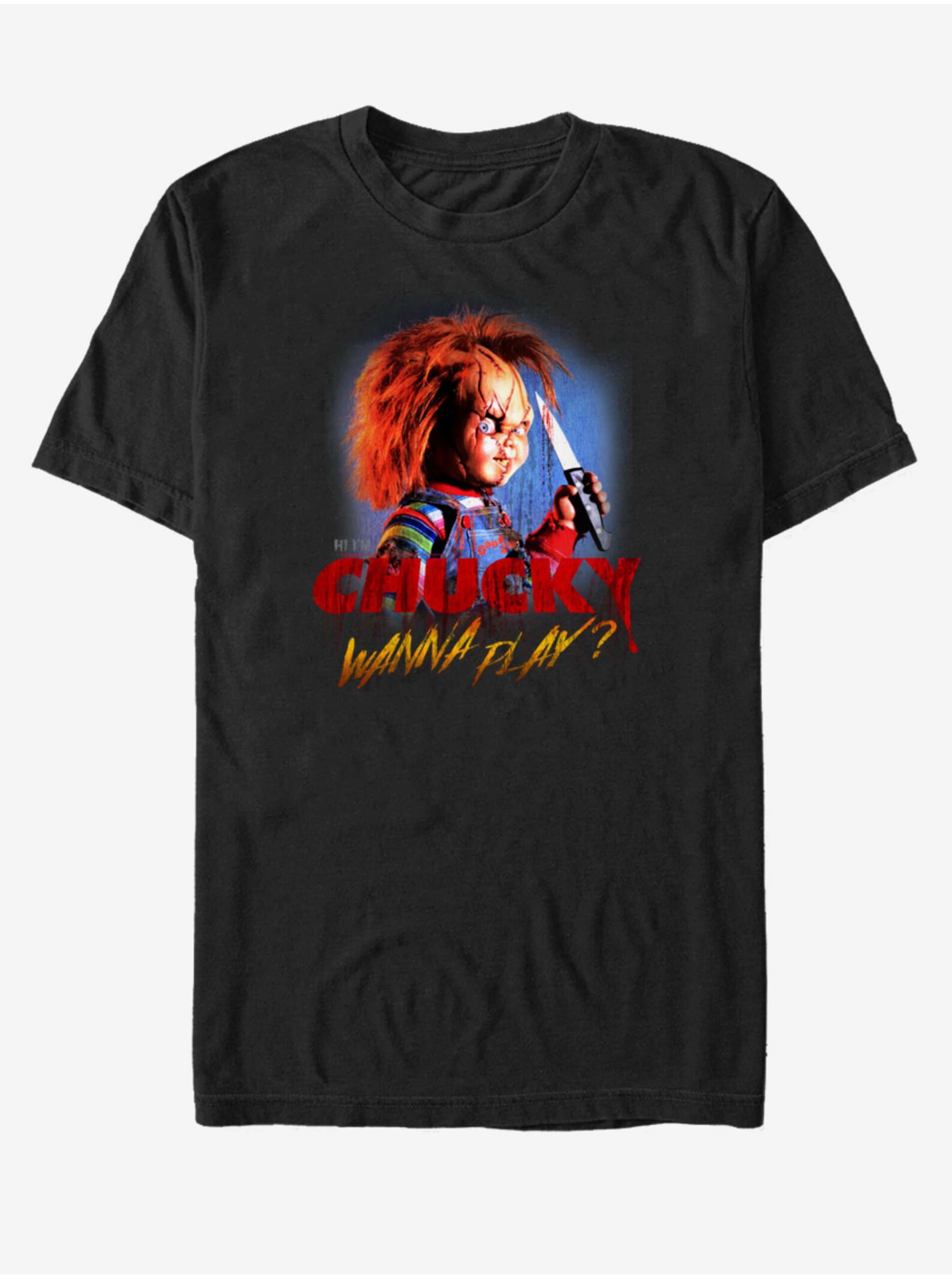 E-shop Černé unisex tričko ZOOT.Fan NBCU Chucky Creepy Wanna Play