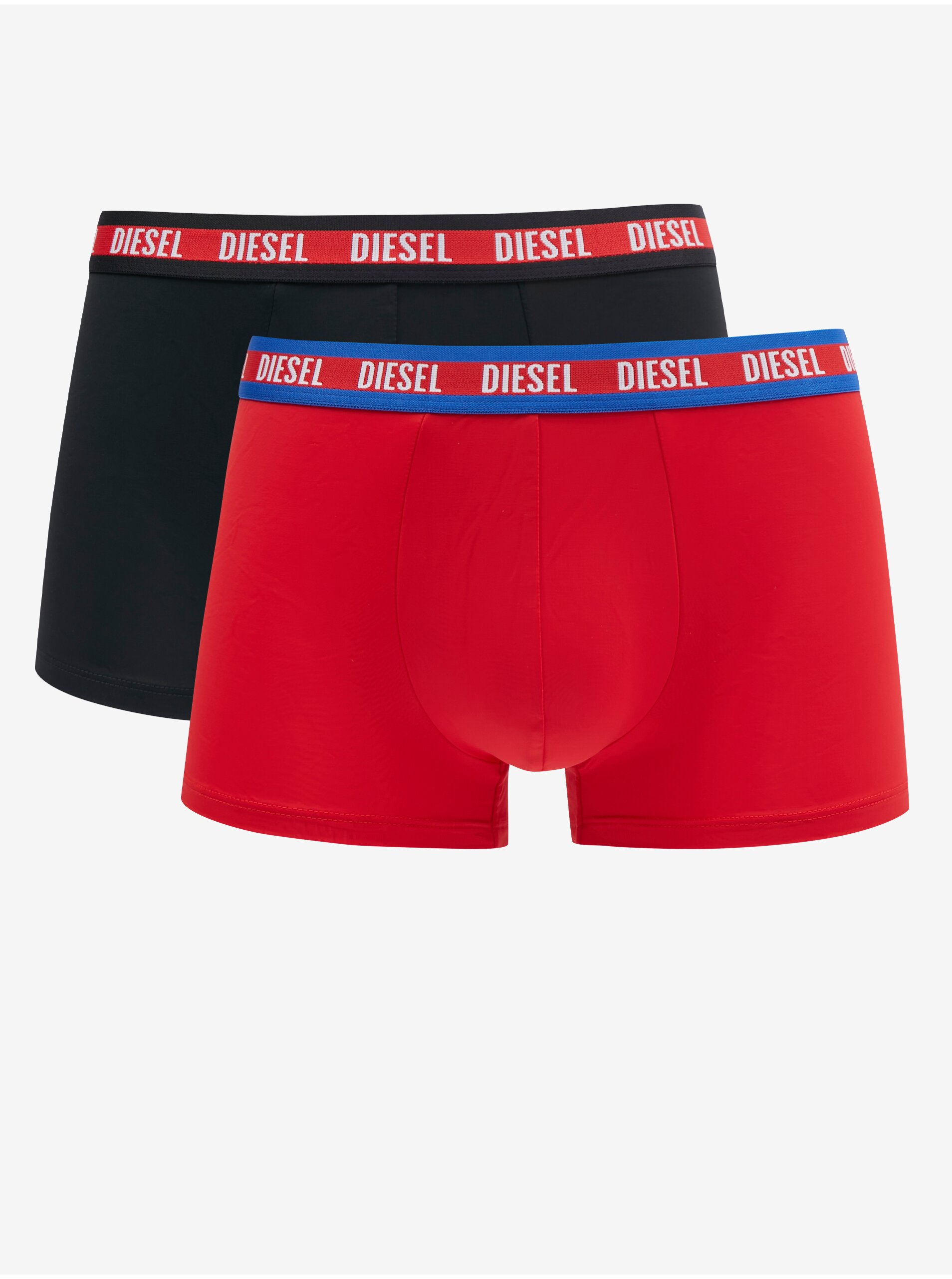 Lacno Súprava dvoch pánskych boxeriek v čiernej a červenej farbe Diesel