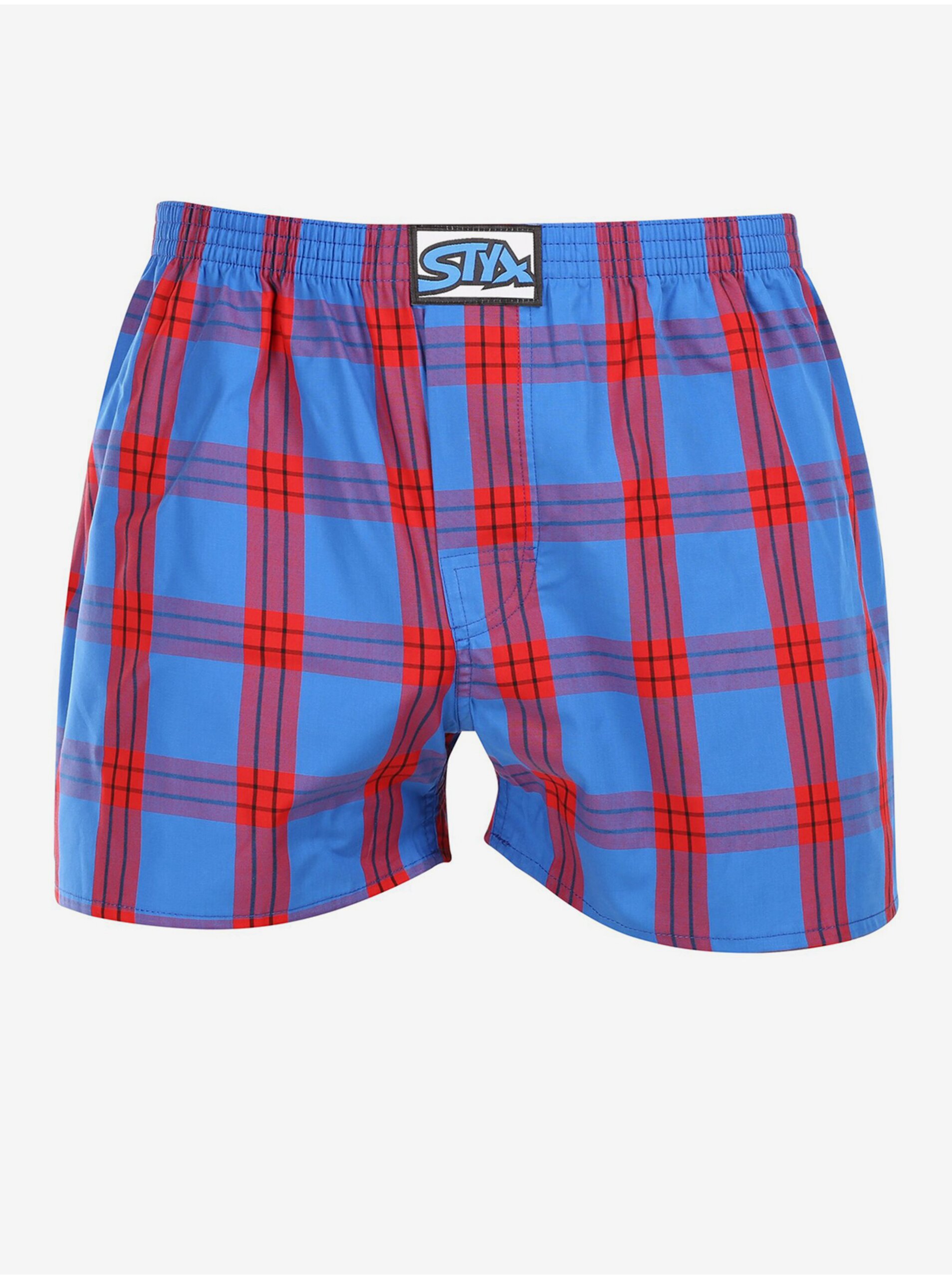 Červené pánské kostkované trenýrky Styx