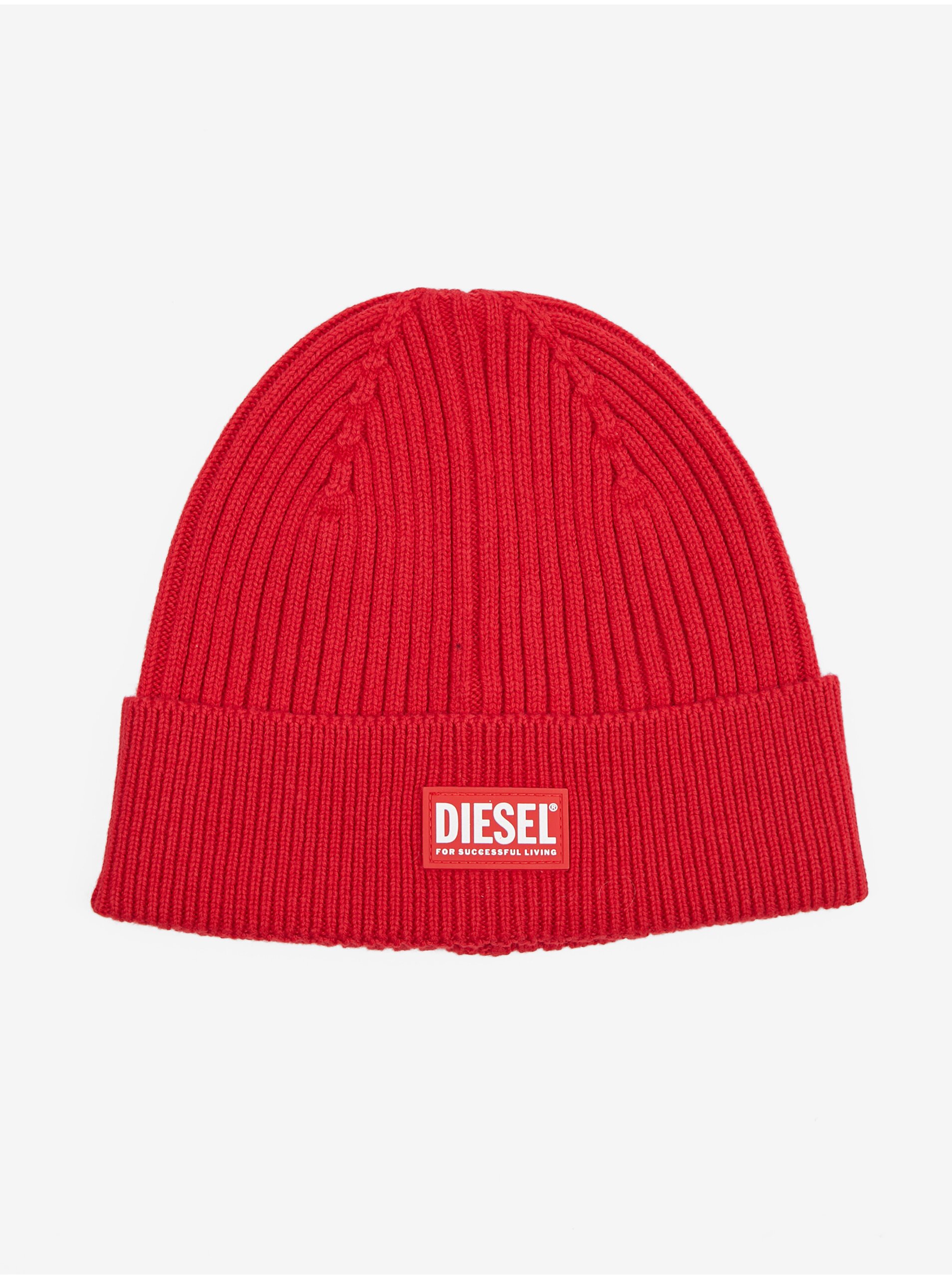 E-shop Červená unisex vlnená čiapka Diesel