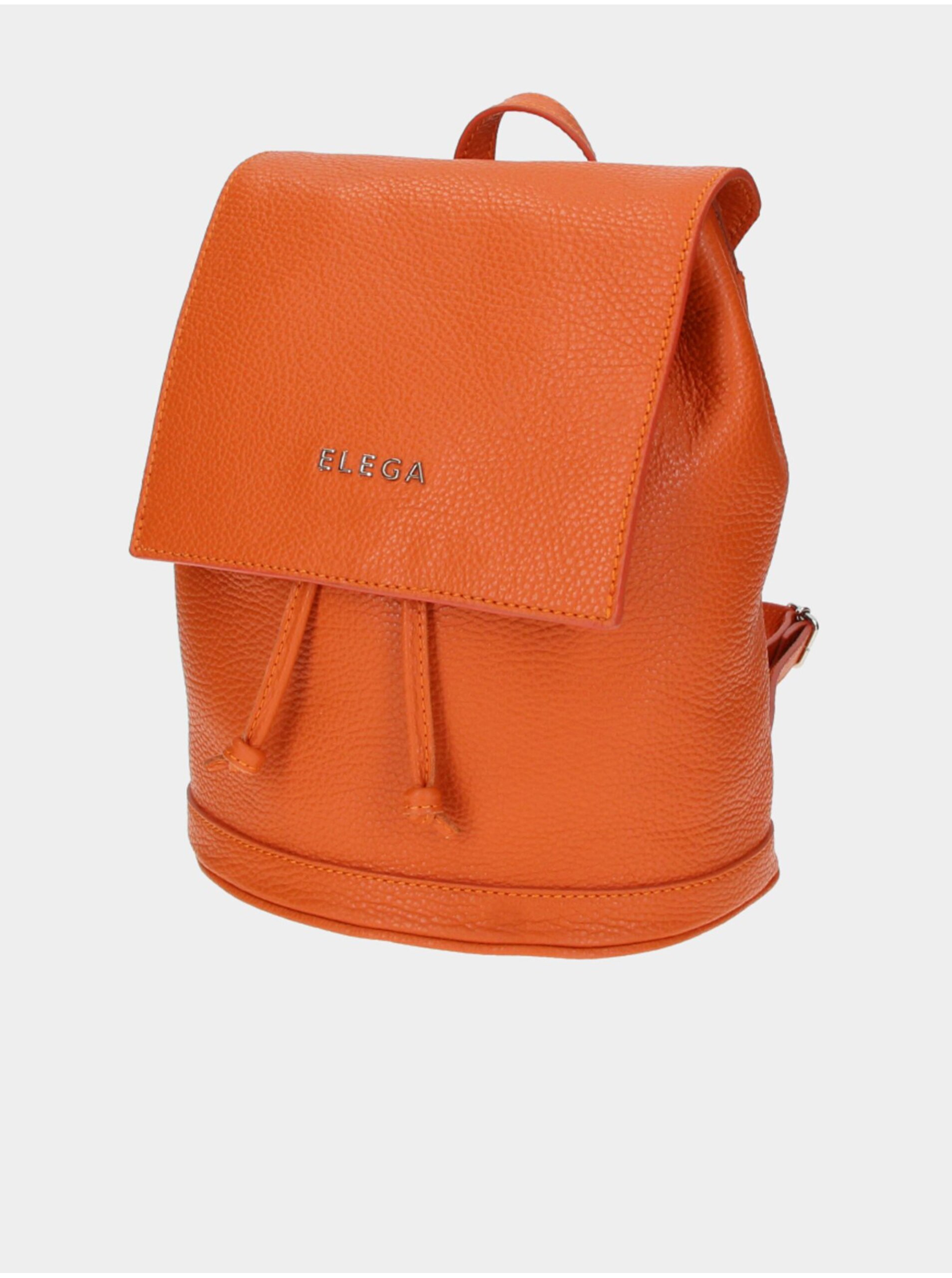 Oranžový dámský kožený batoh Elega Cutie