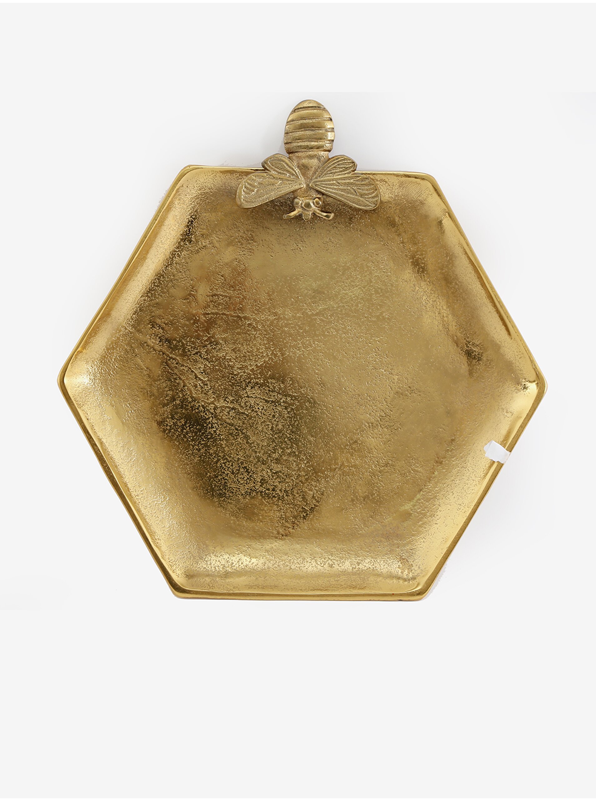 Levně Tepaný servírovací talíř ve zlaté barvě a tvaru včelí plástve SIFCON velký