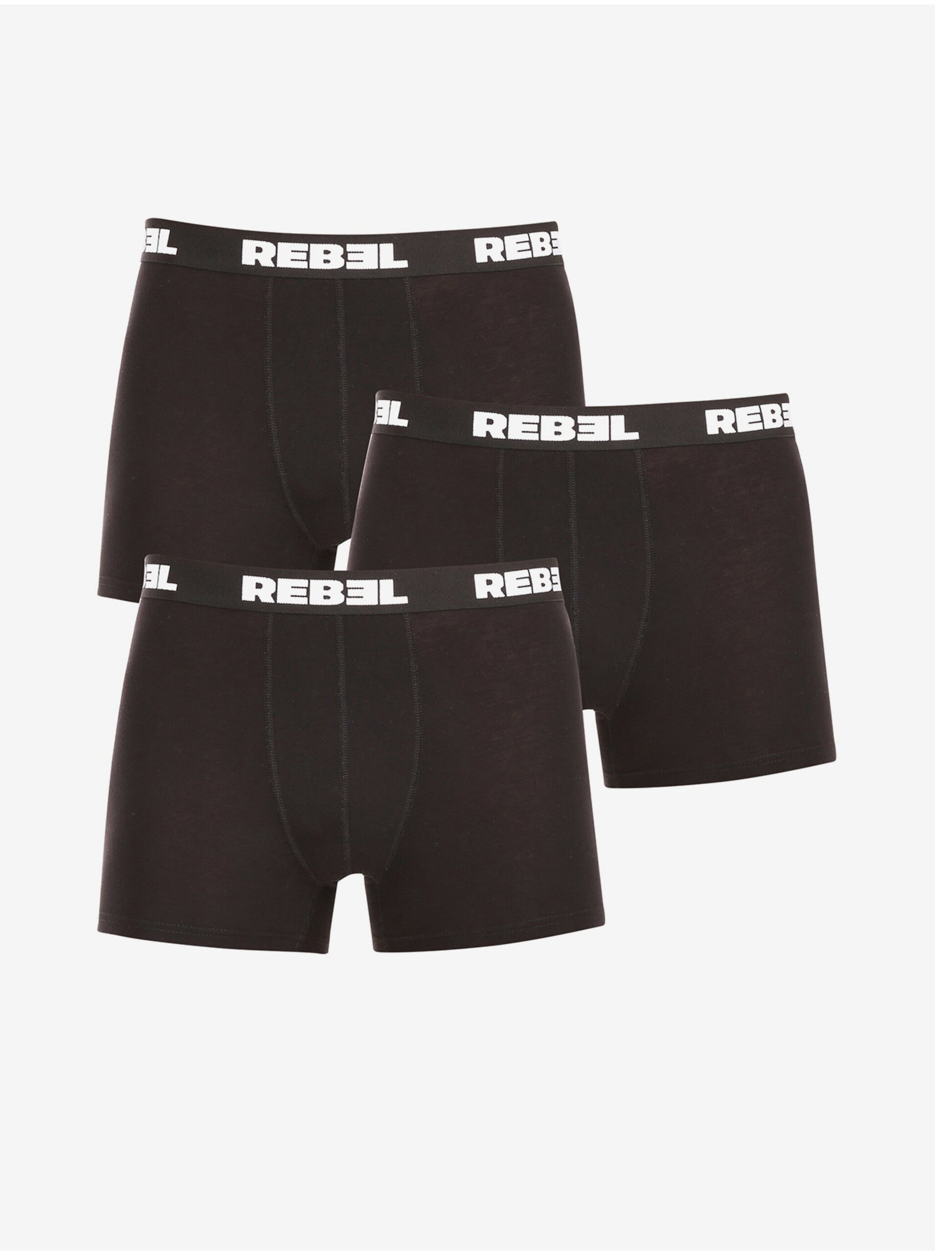 E-shop Sada tří pánských boxerek v černé barvě Nedeto Rebel
