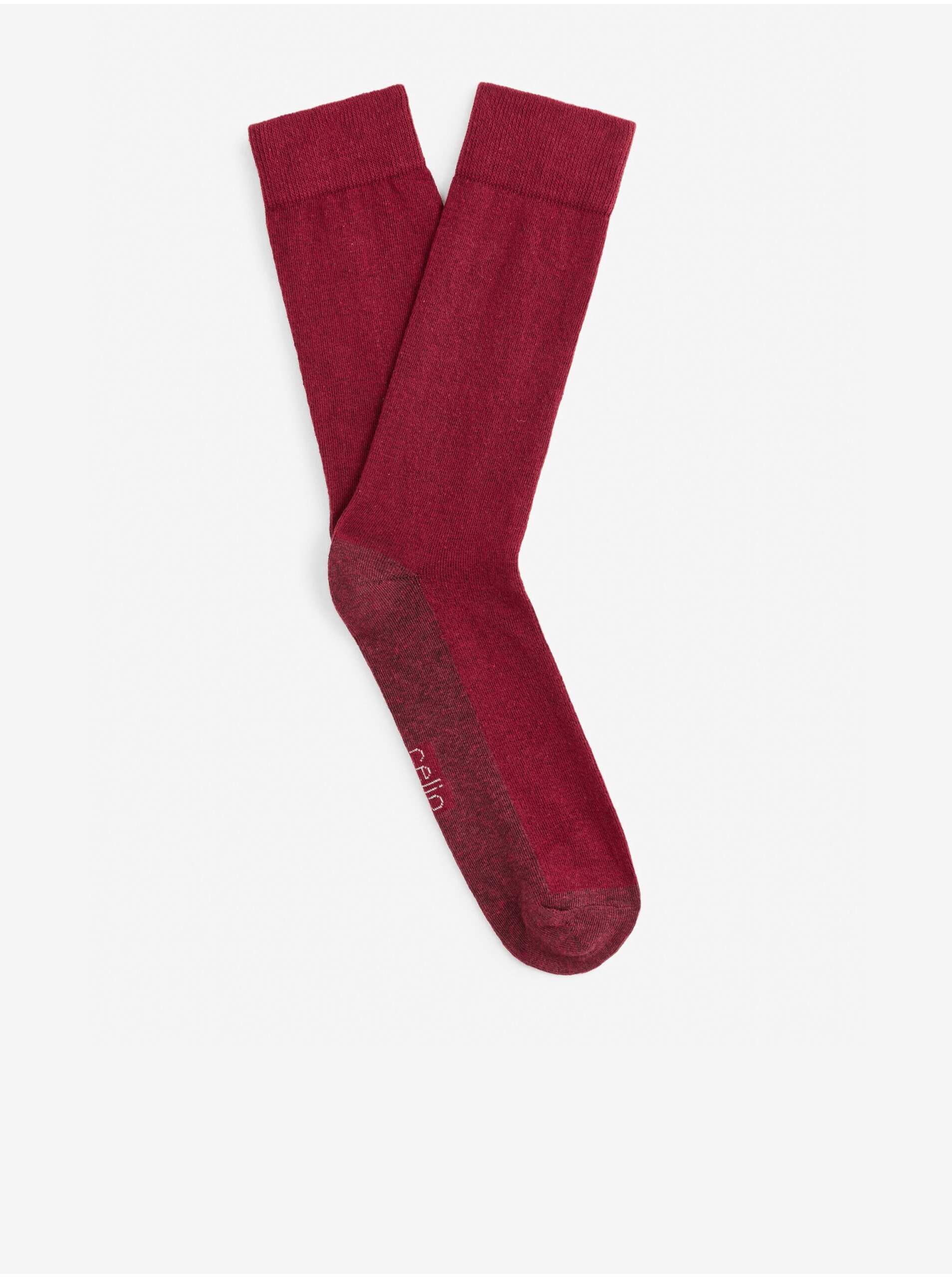 Levně Vínové pánské ponožky Celio Fisomel