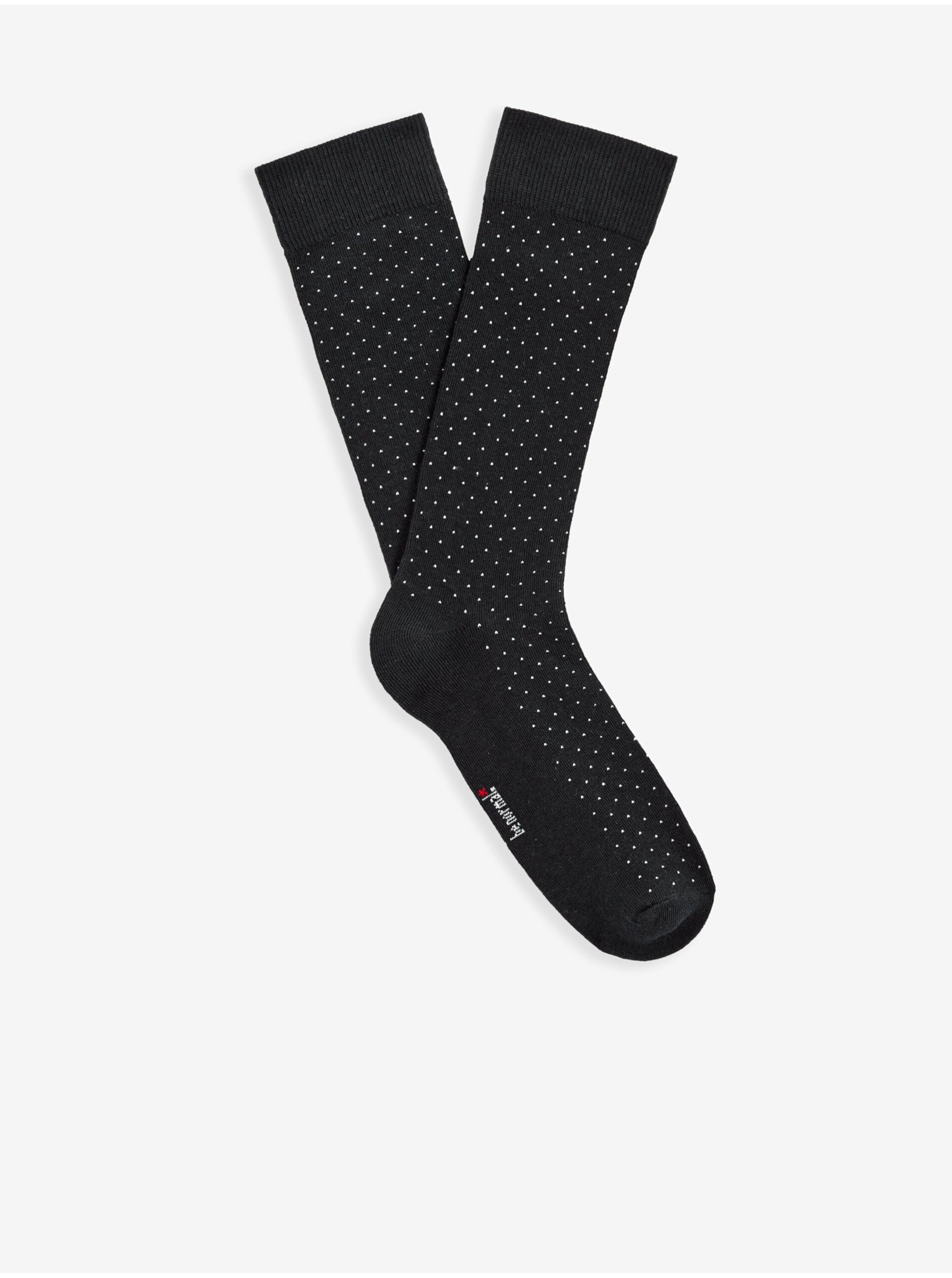 Levně Černé pánské puntíkované ponožky Celio Bip