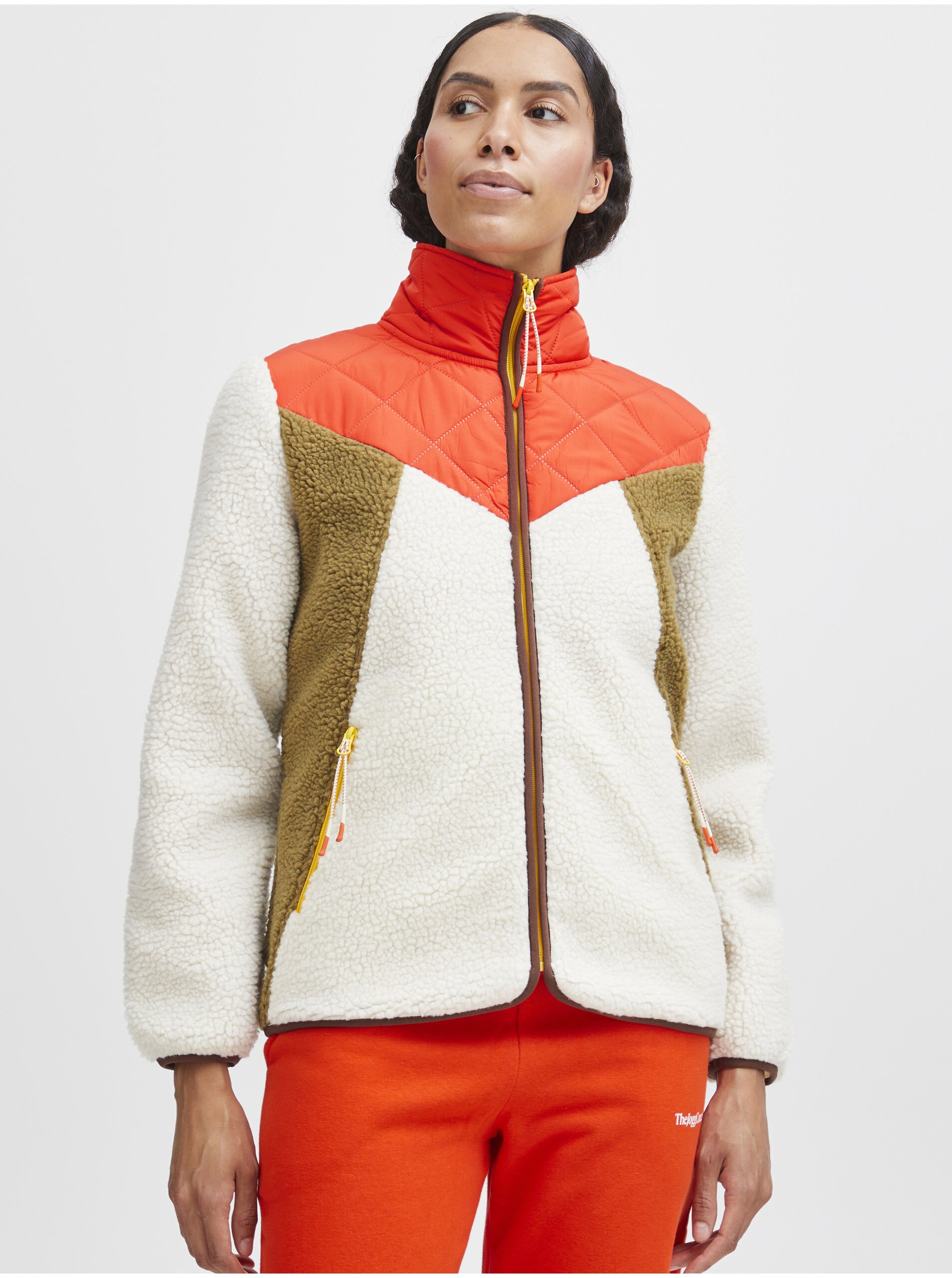 E-shop Krémovo-červená dámská bunda The Jogg Concept