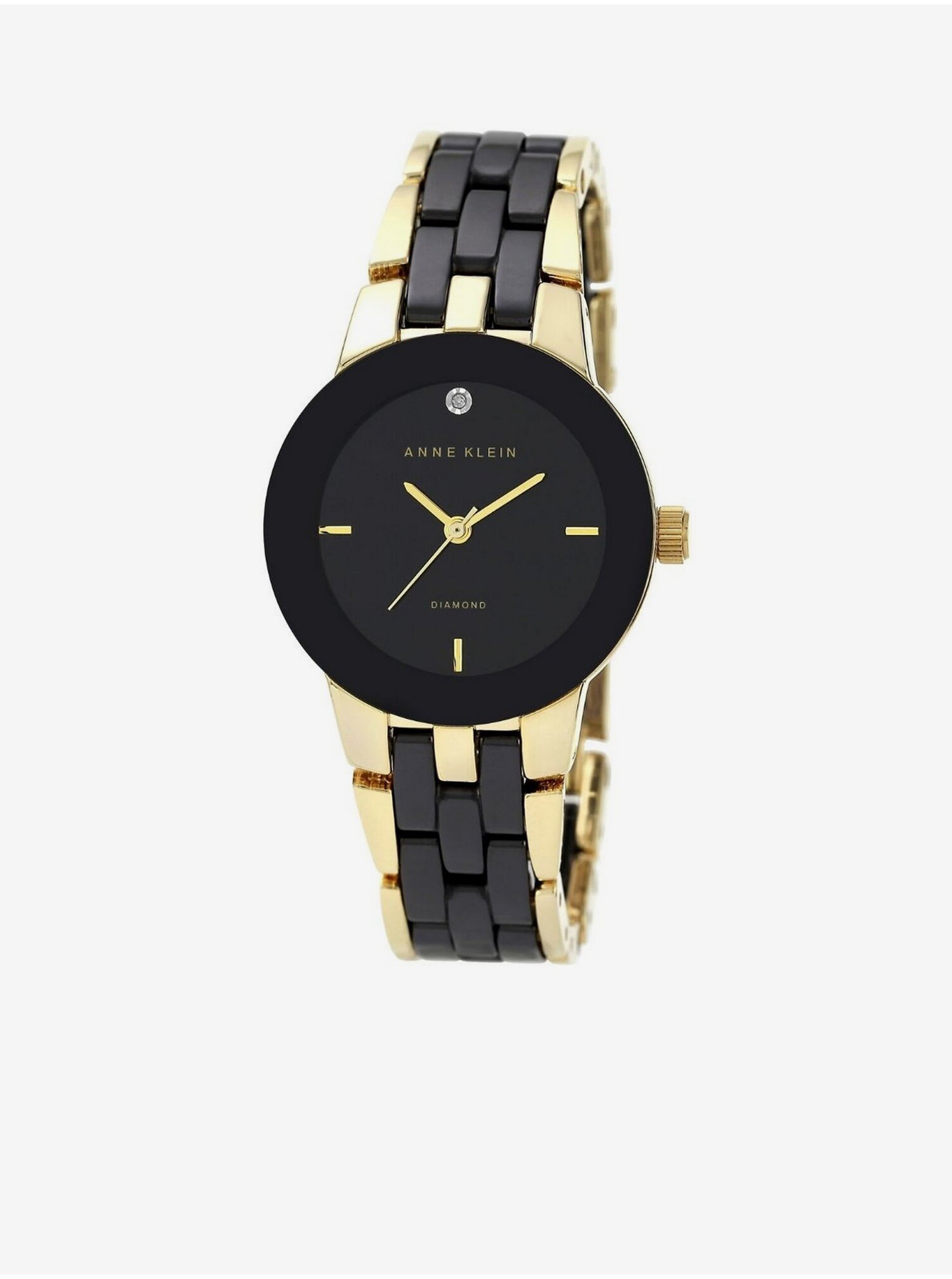 Levně Dámské hodinky v zlato-černé barvě Anne Klein