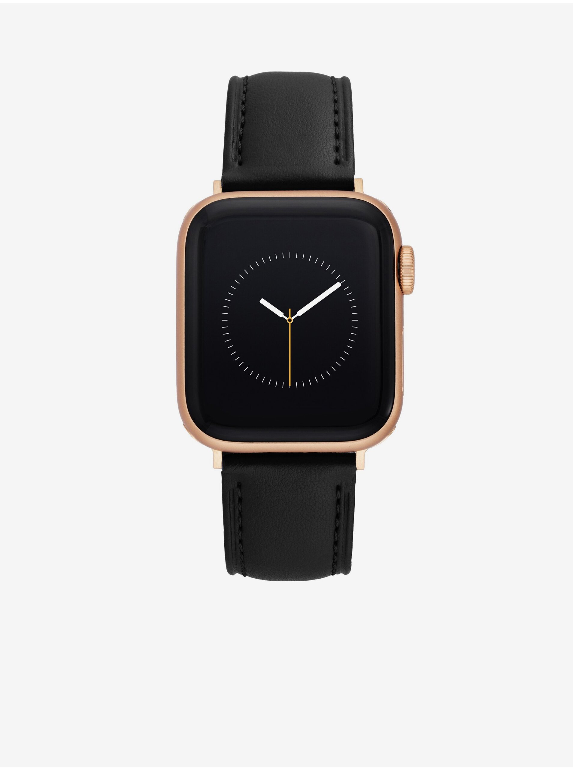 Lacno Čierny kožený remienok pre hodinky Apple Watch Anne Klein