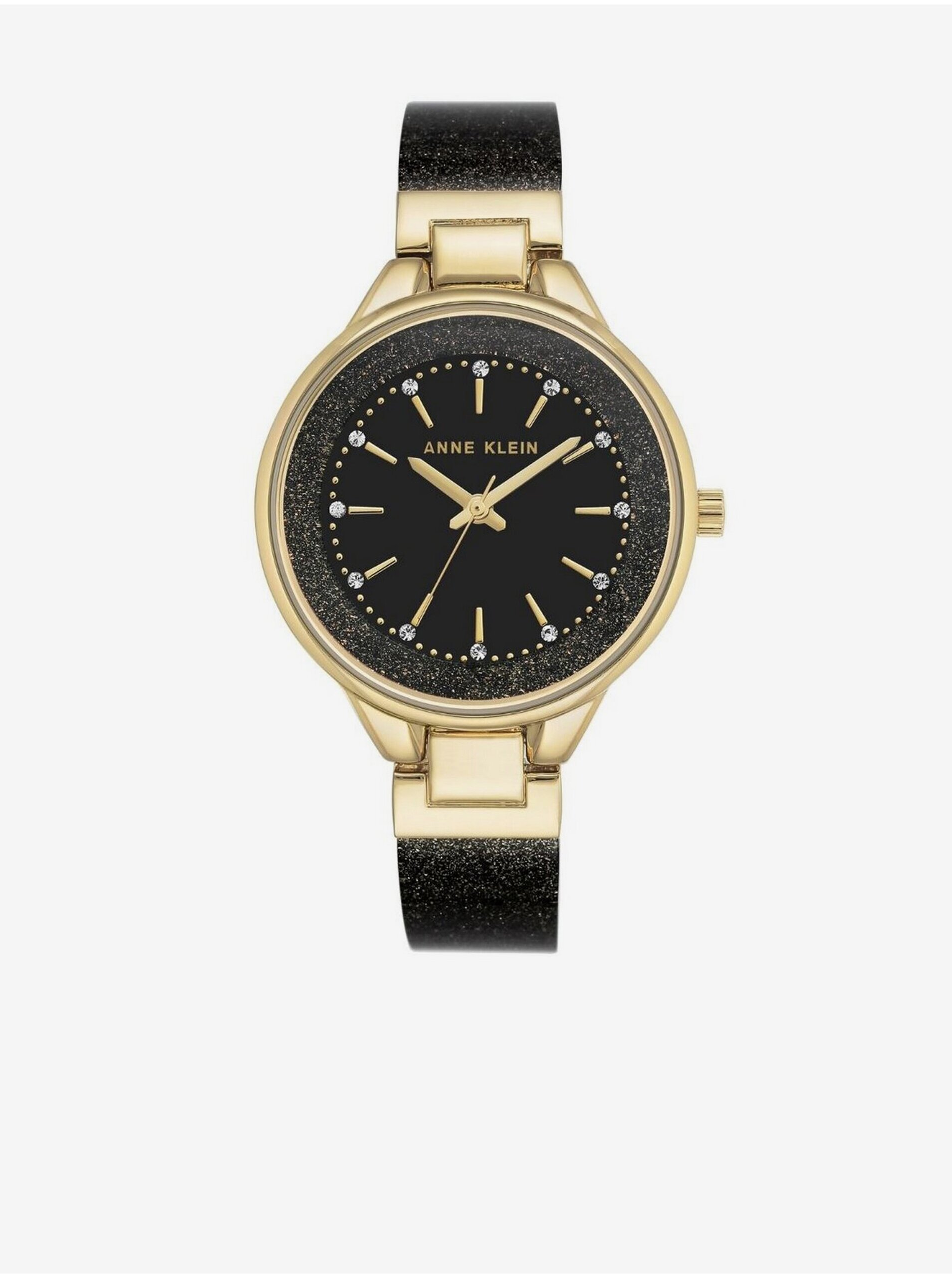 Levně Dámské hodinky v černo-zlaté barvě Anne Klein