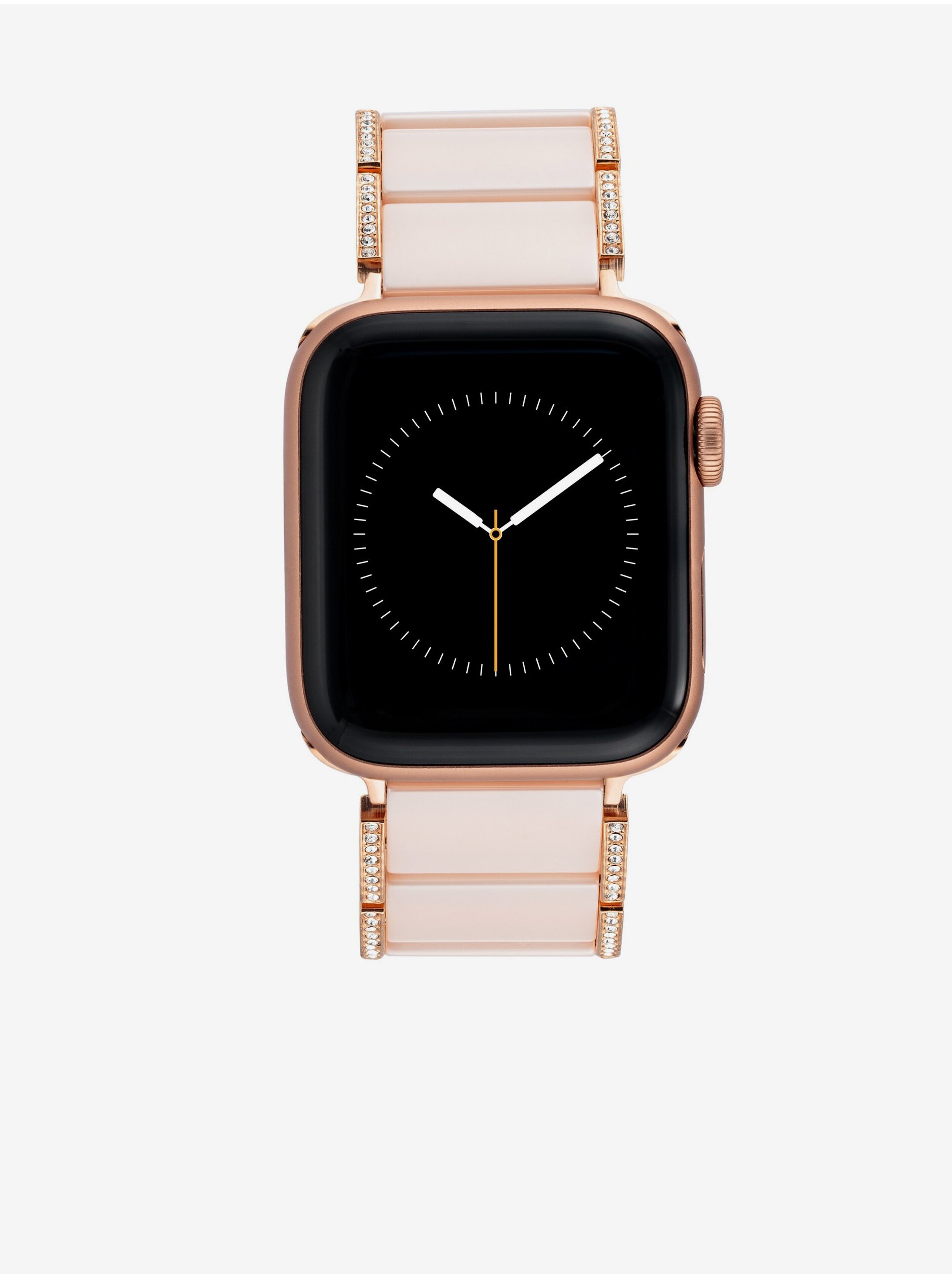 E-shop Řemínek pro hodinky Apple Watch s krystaly ve světel růžové barvě Anne Klein