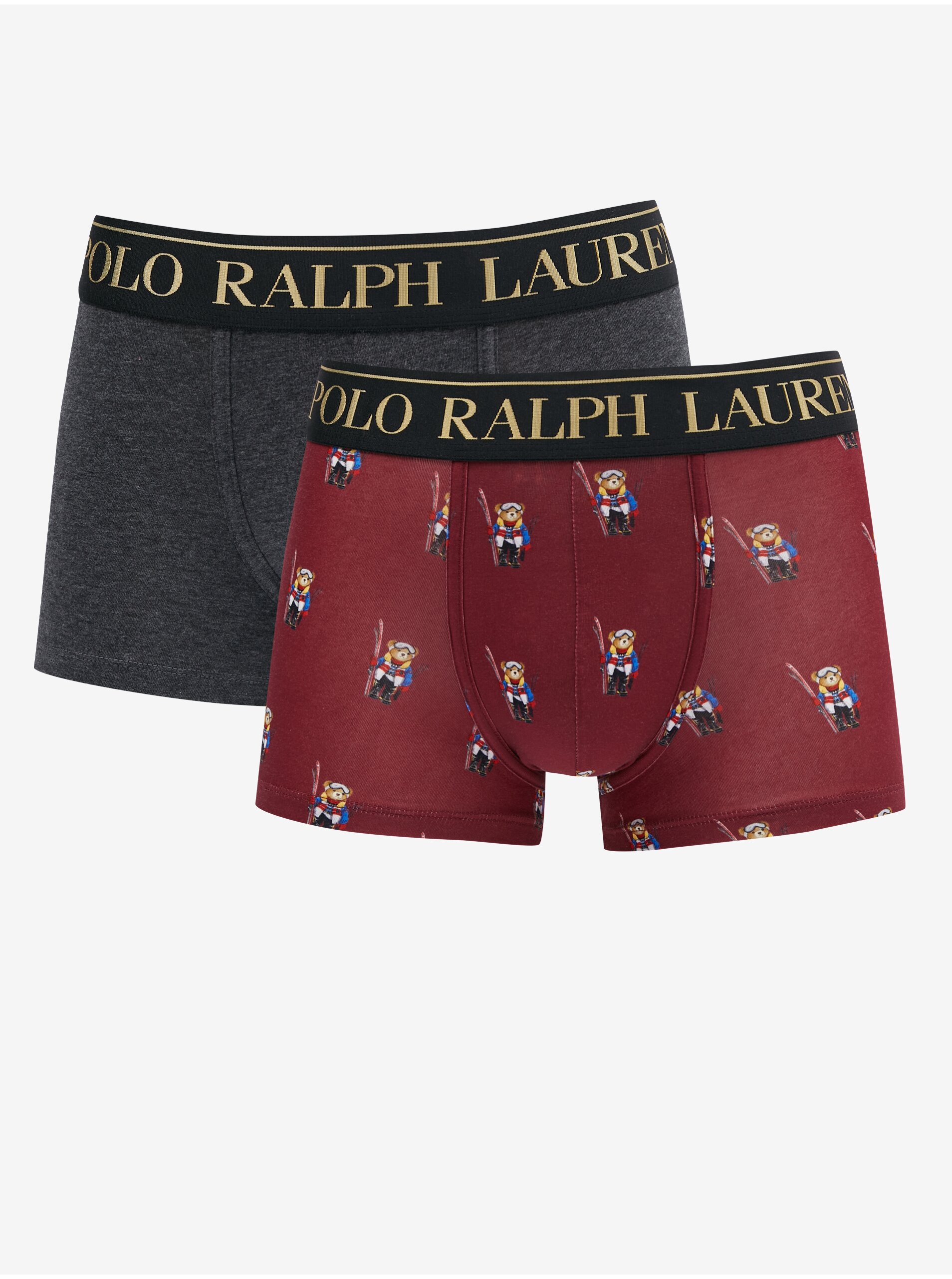 Levně Sada dvou pánských boxerek v červené a šedé barvě Ralph Lauren