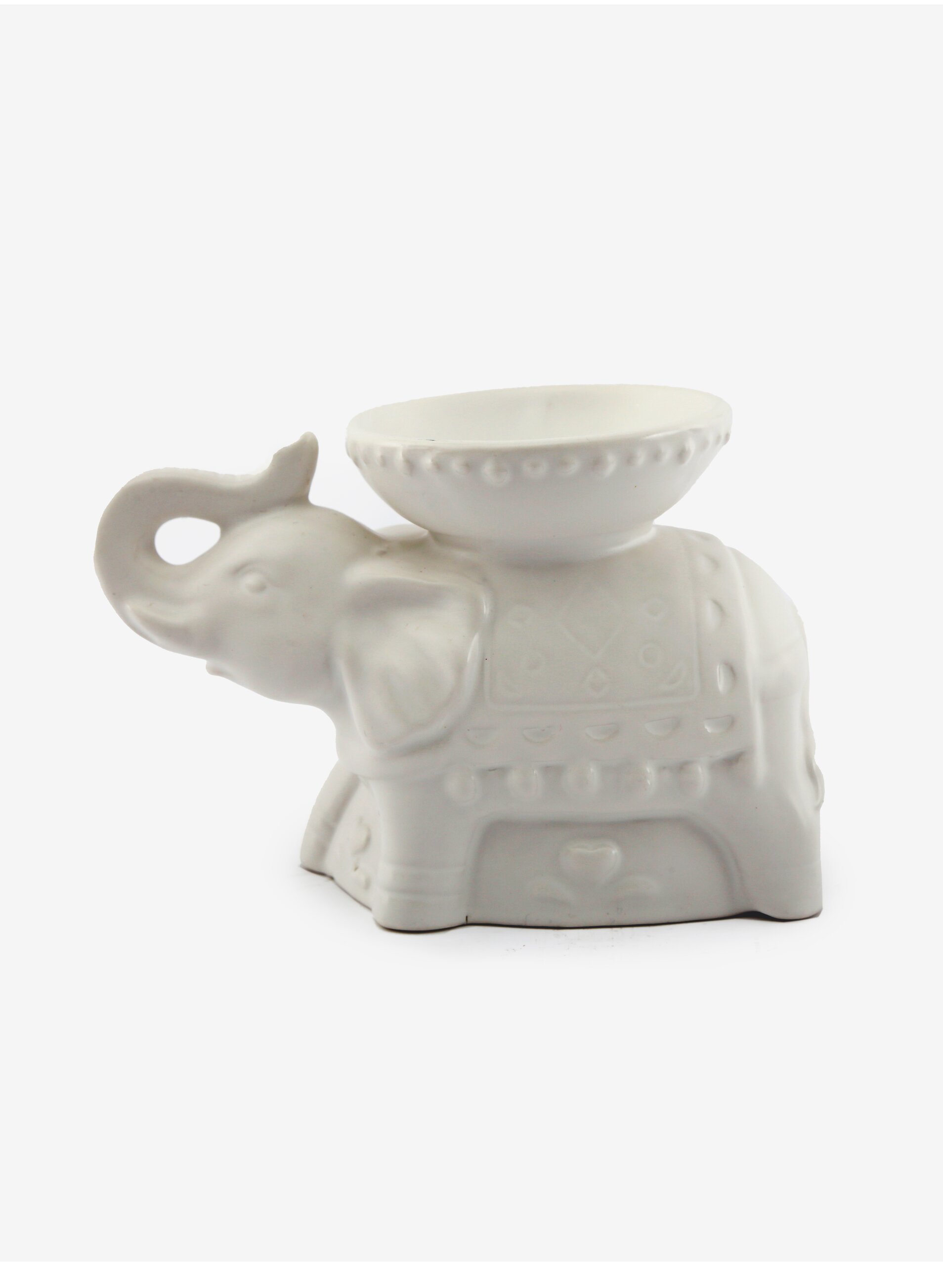 E-shop Biela porcelánová aromalampa na vonný olej/vosk SIFCON Slon